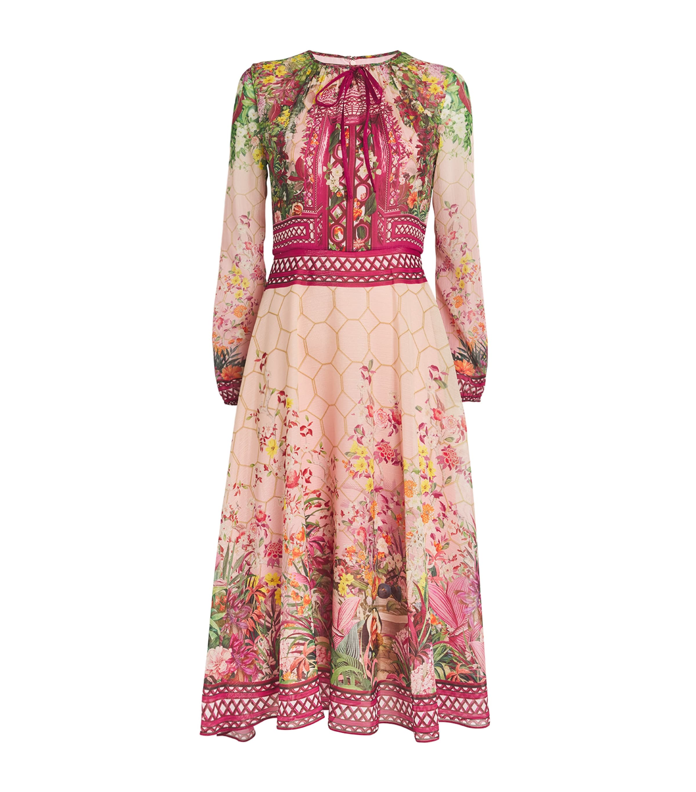 Mary Katrantzou Garland Midi Dress In Pink