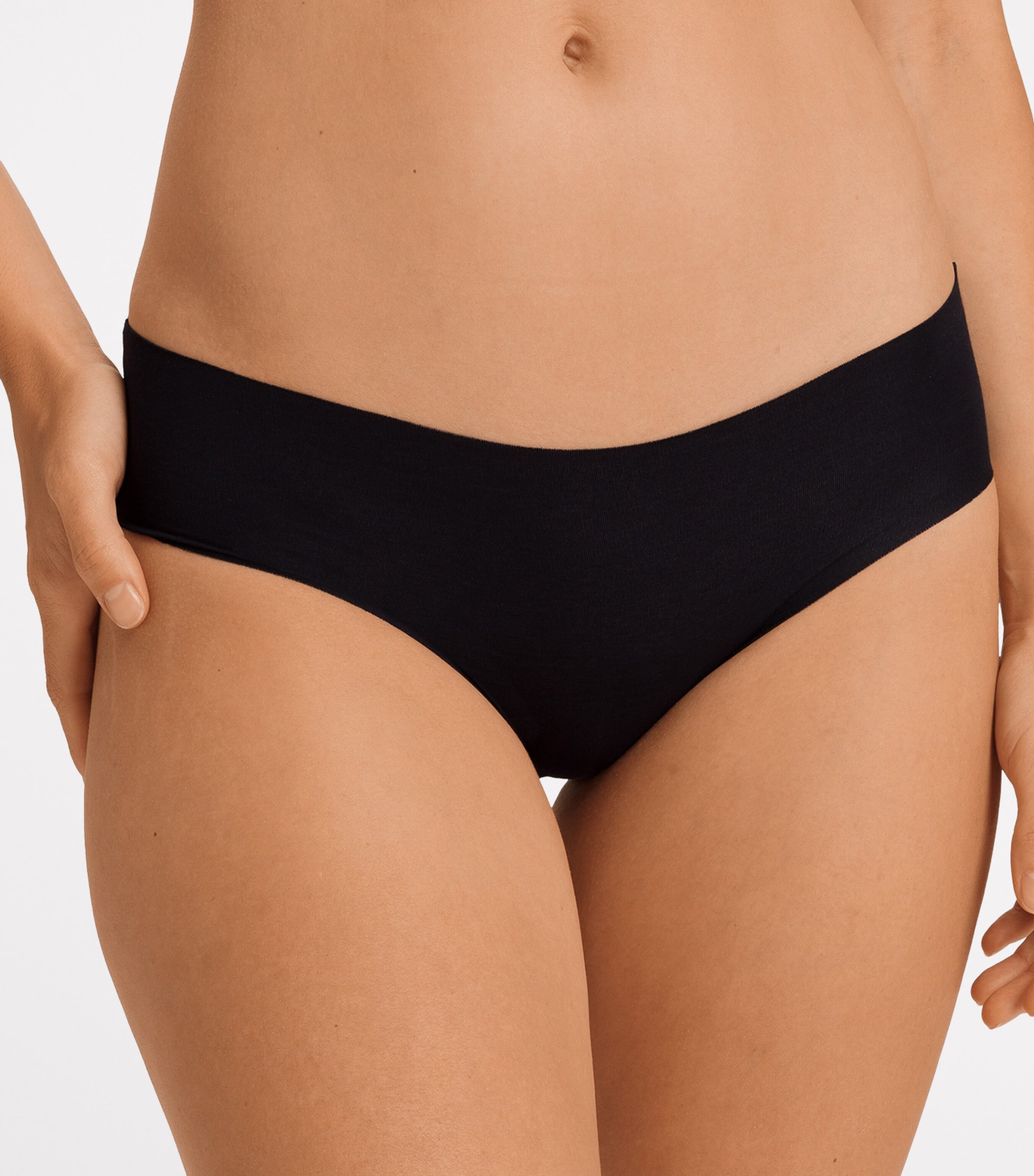 Invisible Cotton Midi Briefs BLACK Image 3