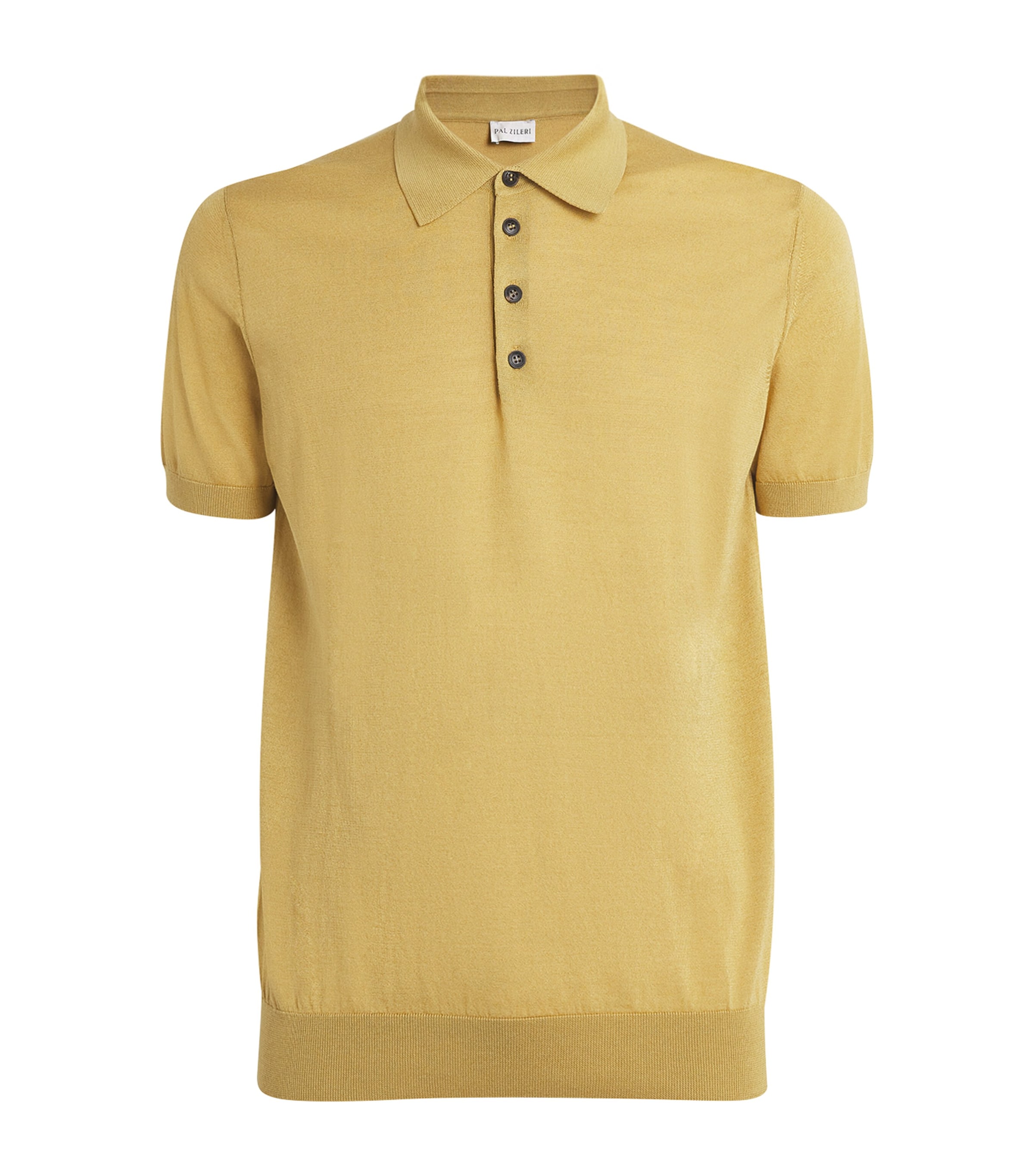 Silk-Cotton Polo Shirt 50 MUSTARD Image 1
