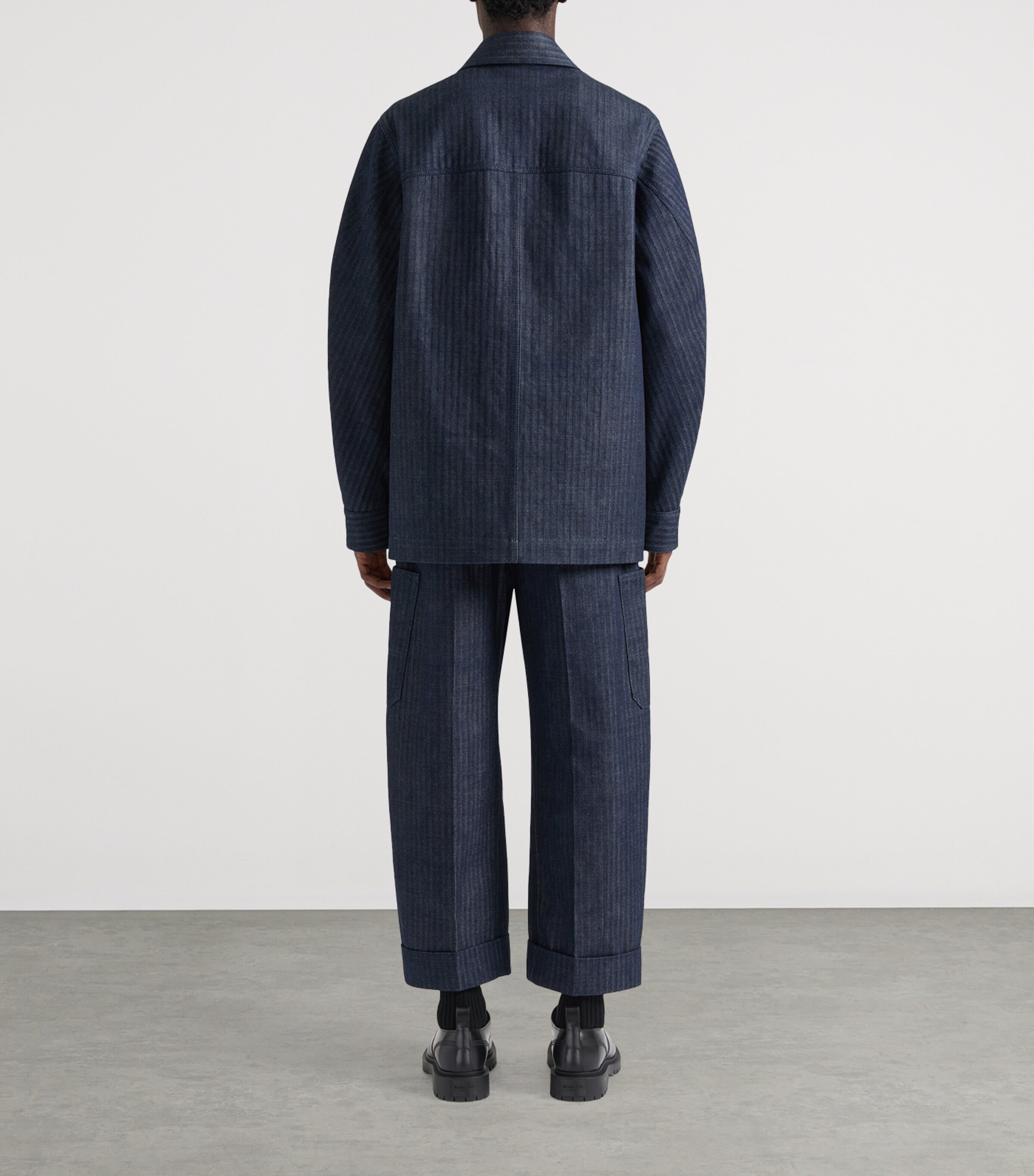 Wool Embroidered Overshirt DARK BLUE Image 3