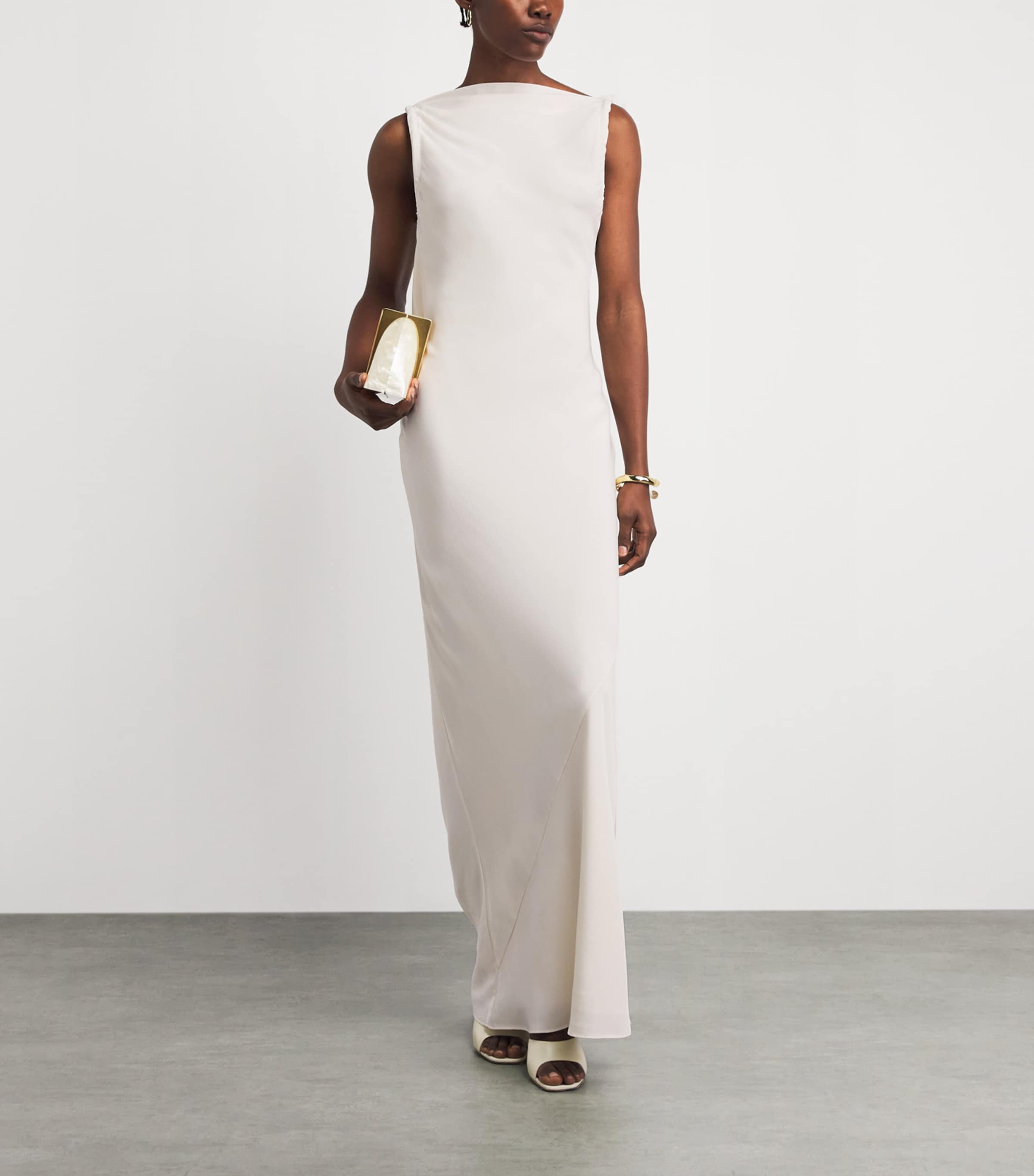 Cult Gaia Womens Silk Celestina Maxi Dress Off White Image 2