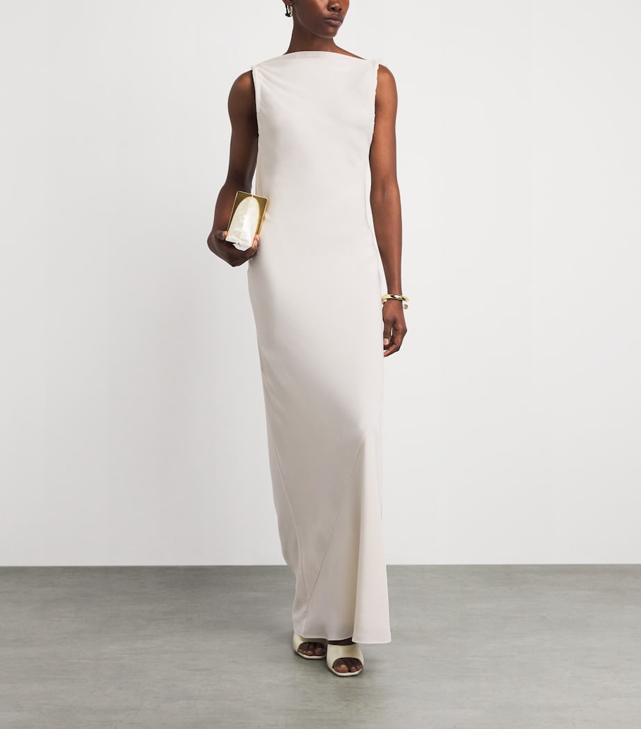 Cult Gaia Womens Silk Celestina Maxi Dress Off White Image 2