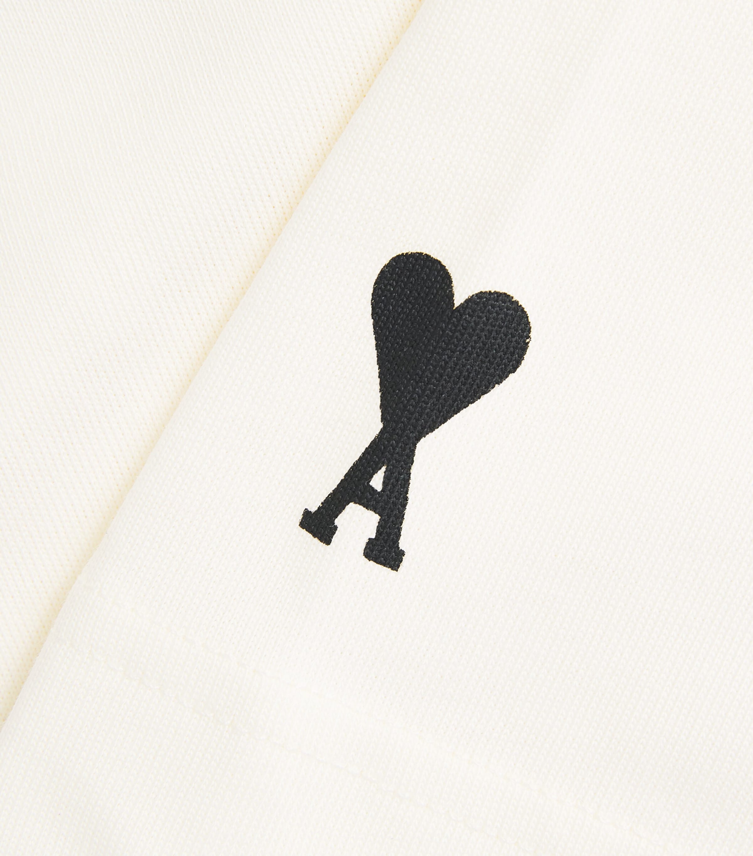 AMI Paris Mens Cotton Logo Boxy T-Shirt Blanc Creme Image 6