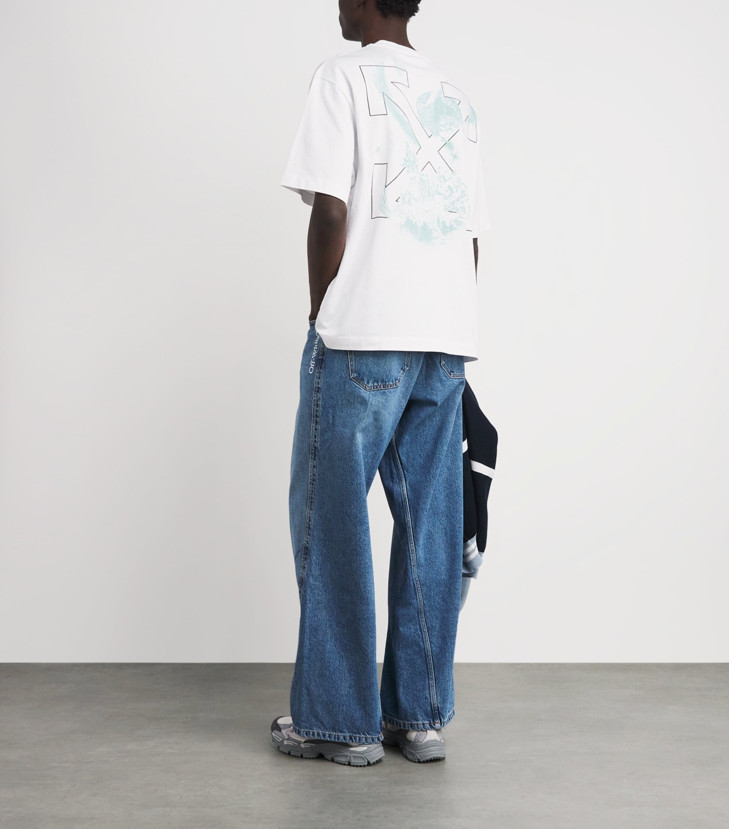 Off-White Mens Cotton Moon Arrows T-Shirt White Image 2