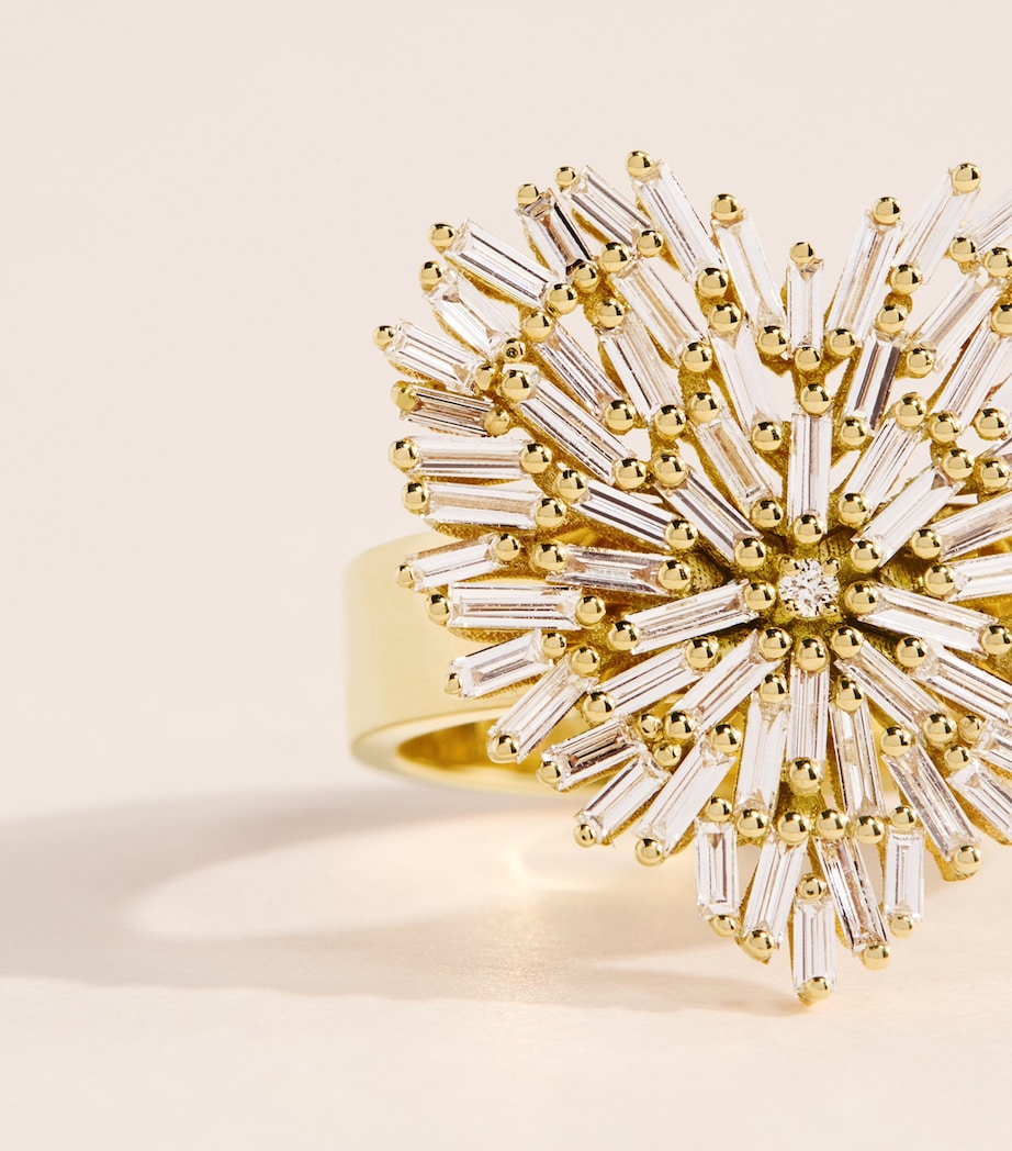 Suzanne Kalan Yellow Gold and Diamond Classic Medium Heart Ring Yg/wd Image 5