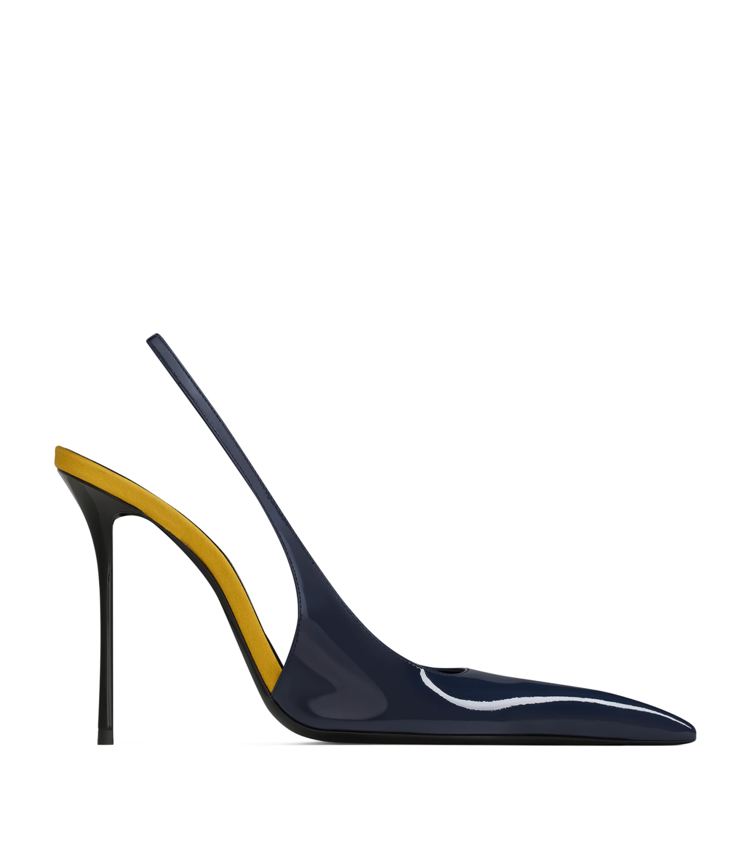 Saint Laurent Patent Leather Amalia Slingback Pumps 110 In Blue