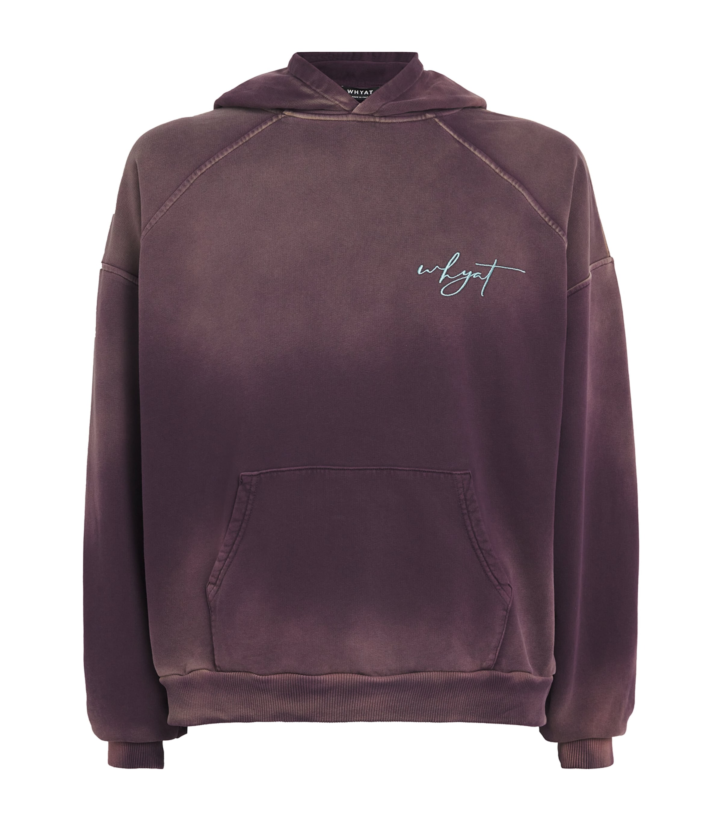 Shop Whyat Organic Cotton Logo Hoodie In Purple