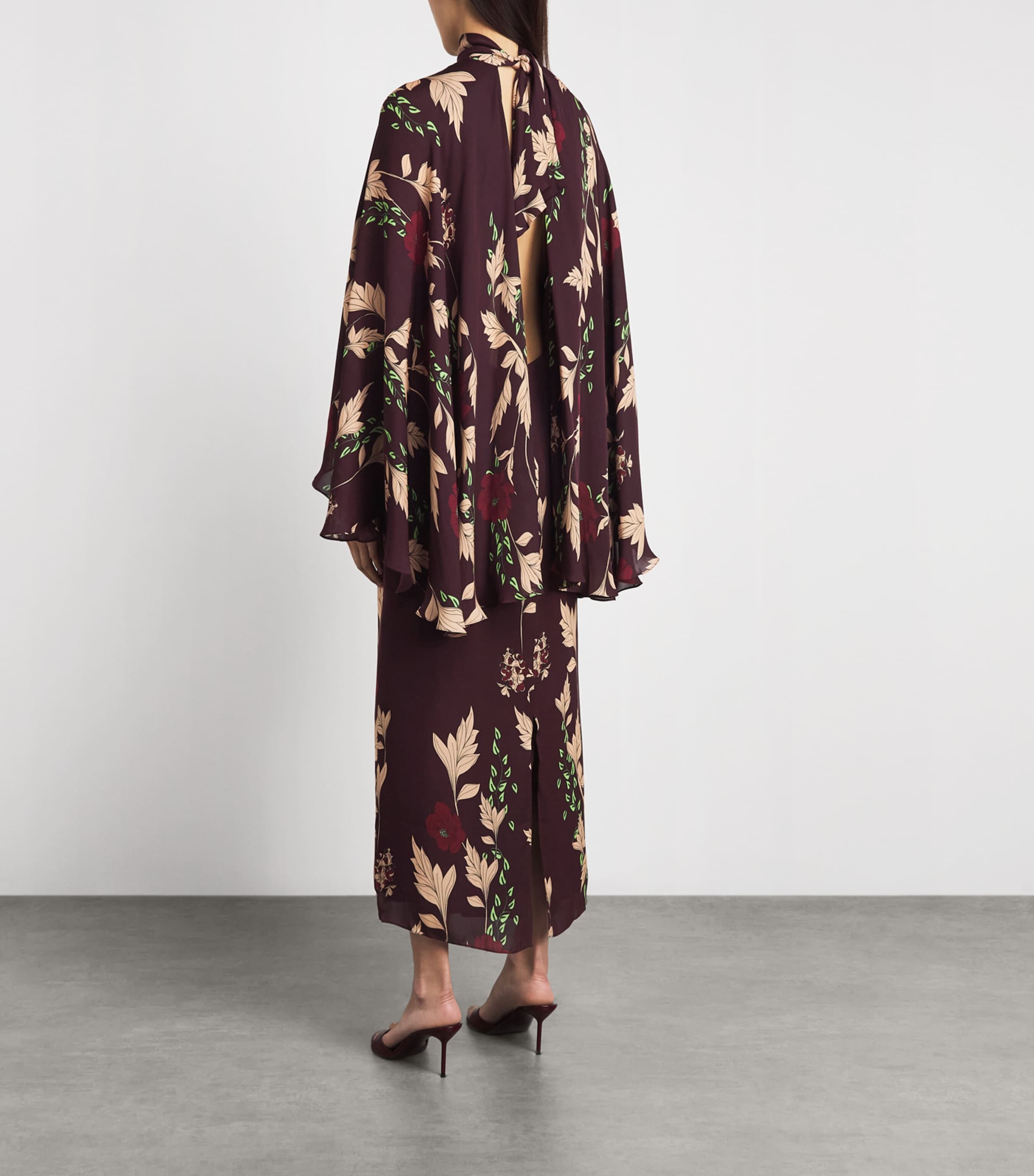 Johanna Ortiz Womens Parajes Lejanos Maxi Dress Wine/sand Image 4