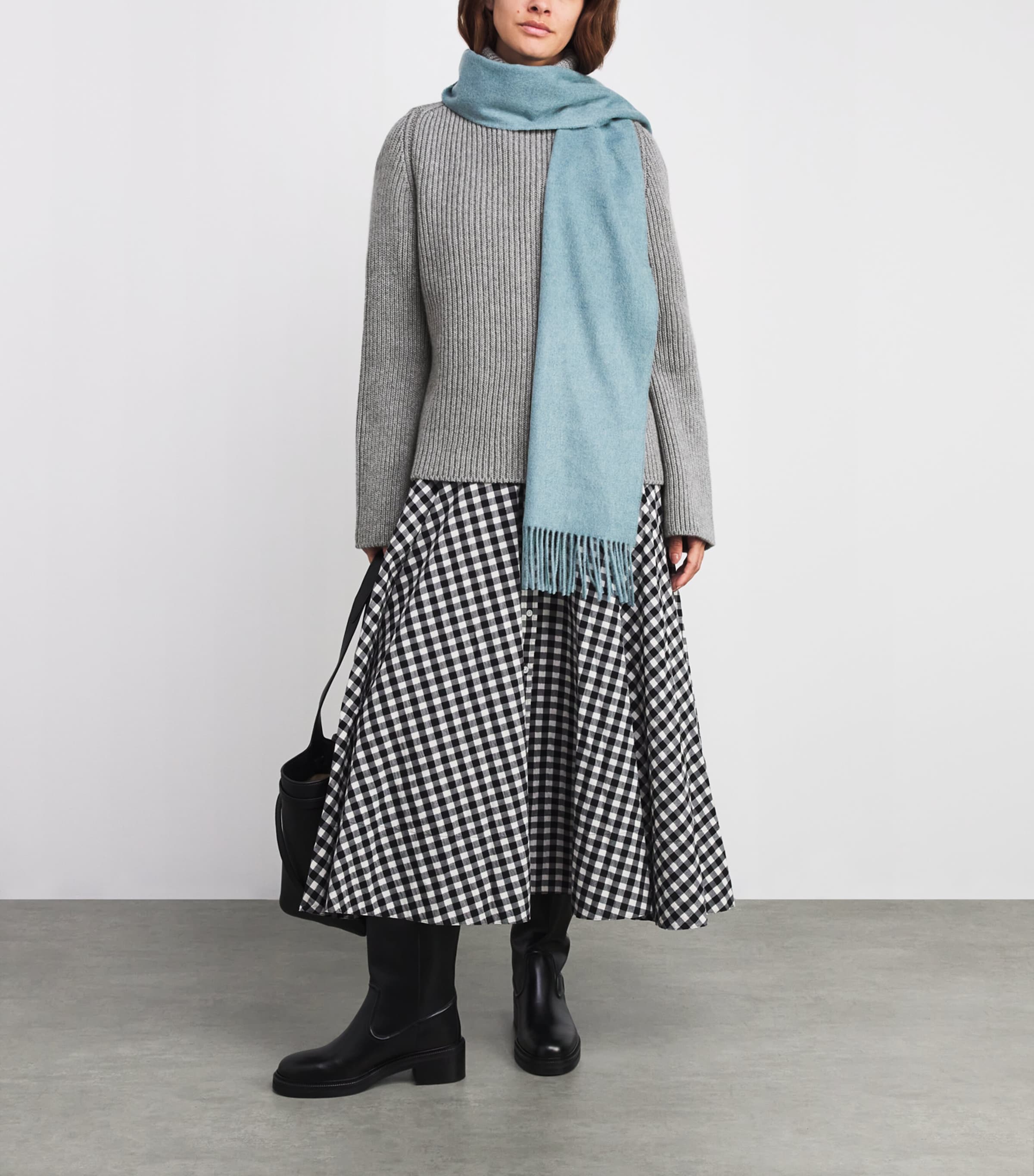 Cashmere Ribbed Rollneck Sweater HA0308 LIGHT GREY Image 2