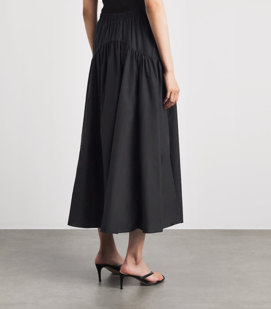 Theory Womens Curved Yoke Midi Skirt Black Image 5