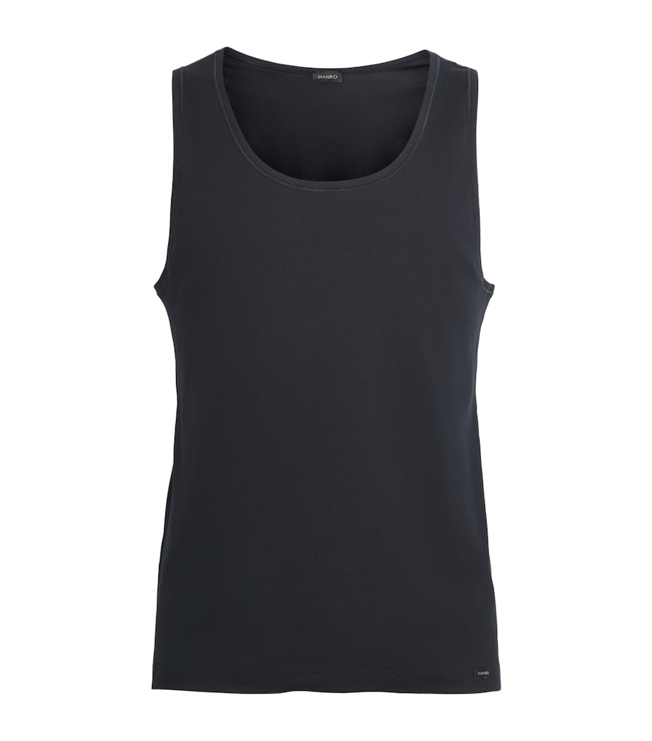 Hanro Mens Cotton Essentials Tank Top Black Image 1