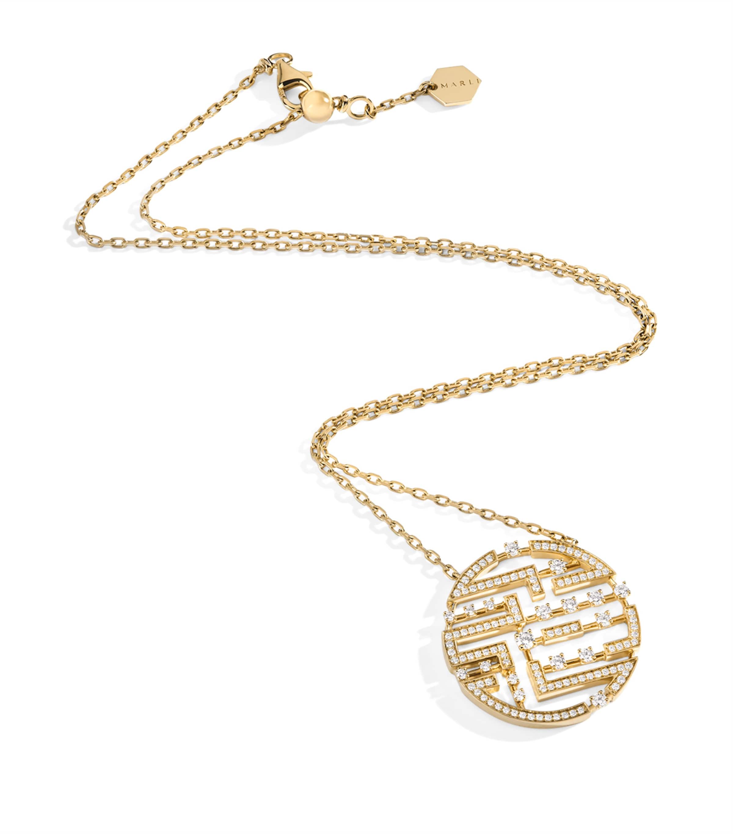 Marli New York Yellow Gold And Diamond Avenues Necklace In Gold