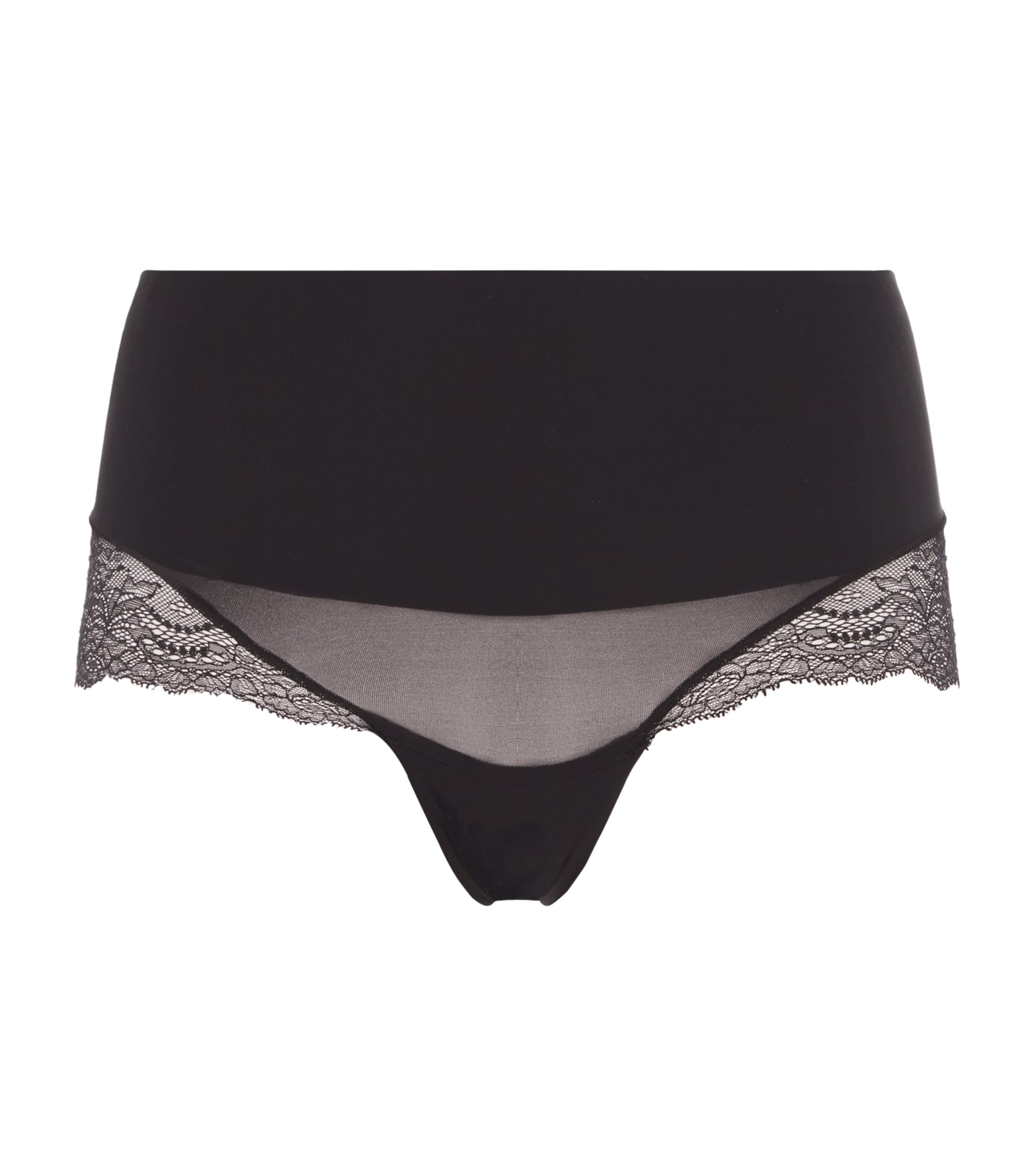 Shop Spanx Lace Undie-tectable Hi Hipster Briefs In Black