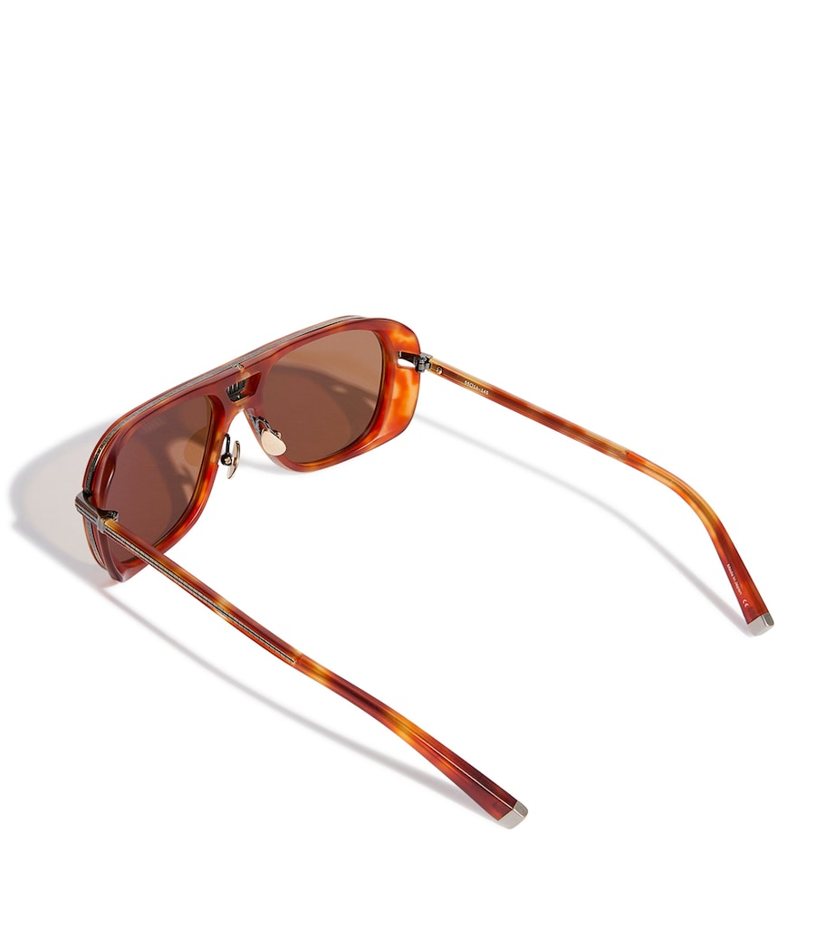 Gradient Lens Aviator Sunglasses ANTIQUE GOLD MTE DMI Image 2