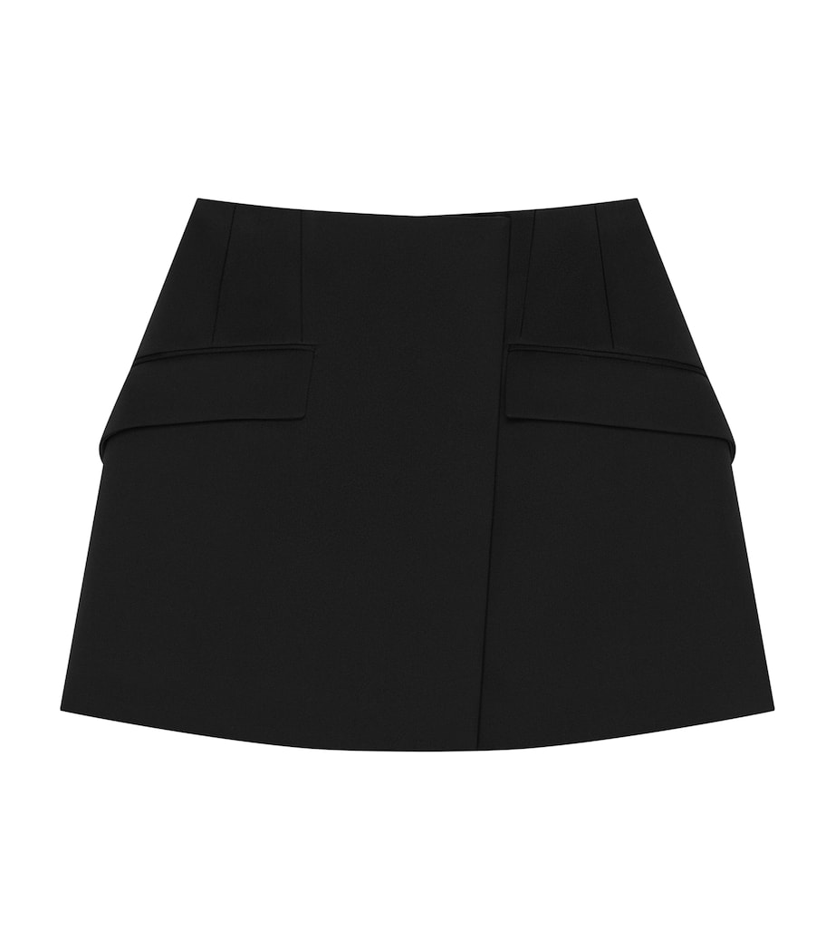 Wool Tailored Mini Skirt BLACK Image 1