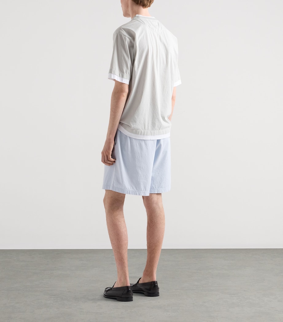 Prada Mens Cotton Layered Triangle T-Shirt Grey Image 5