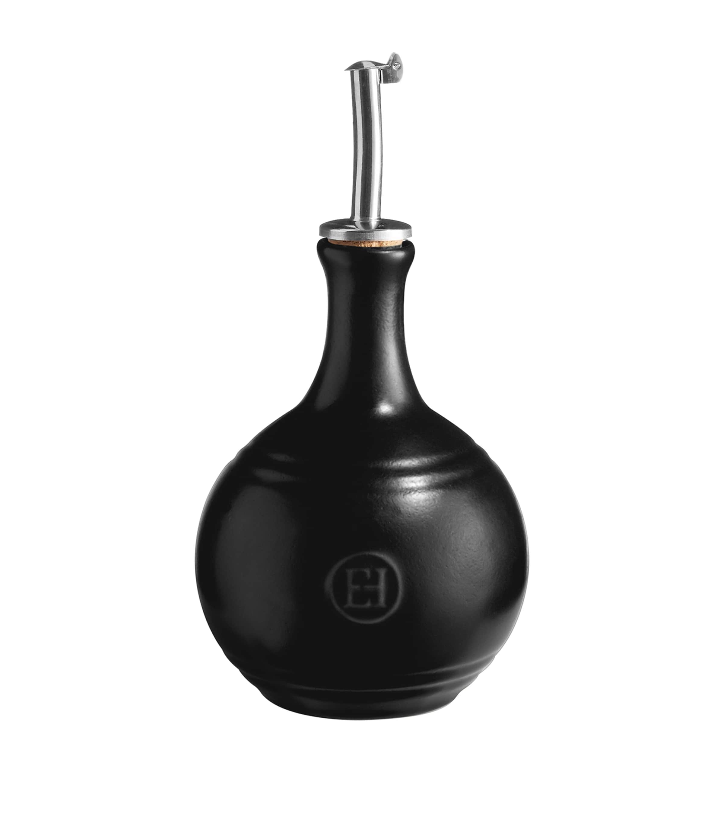 Emile Henry Ceramic Vinegar Cruet In Black