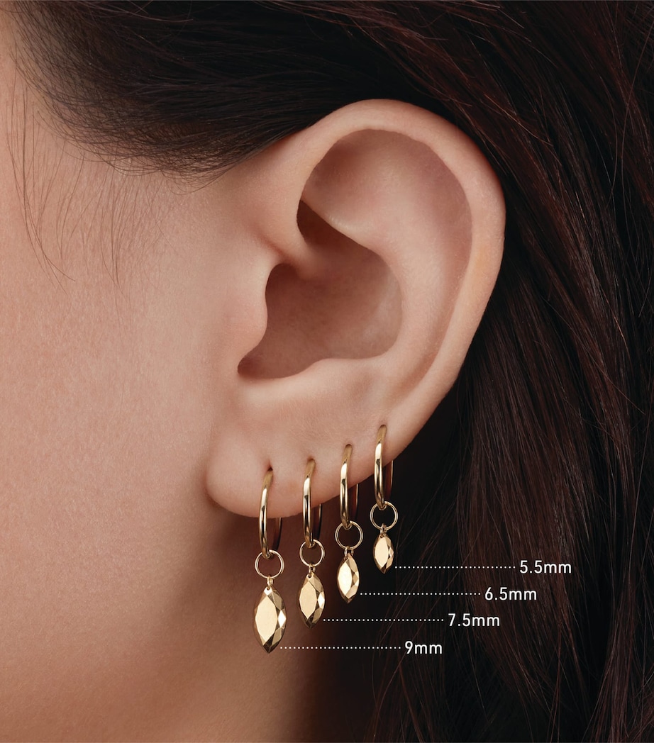 Faceted Gold Marquise Charm (9mm) YELLOW GOLD Image 2