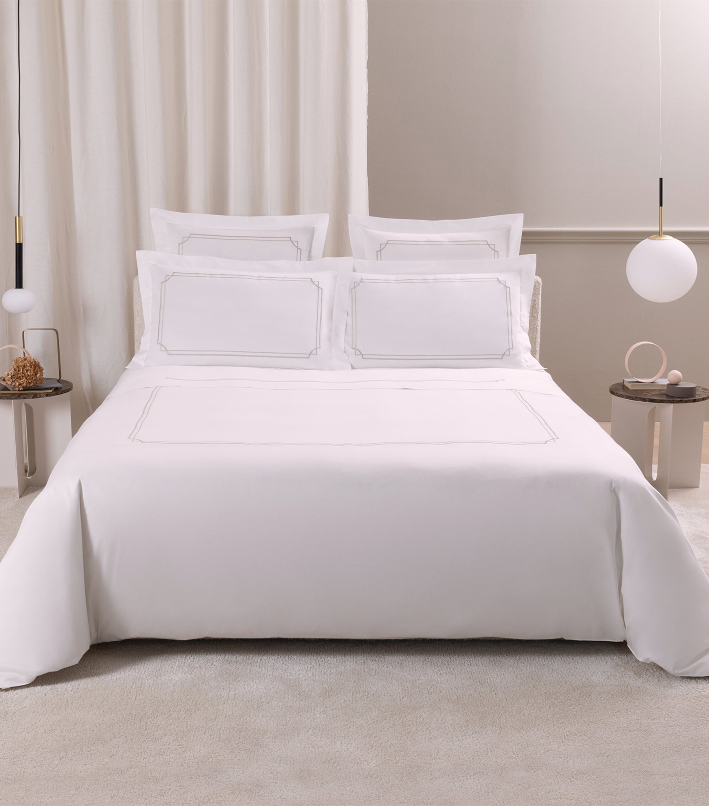 Frette Layering Embroidery Duvet Cover (260cm x 240cm) Milk/savage B Image 4