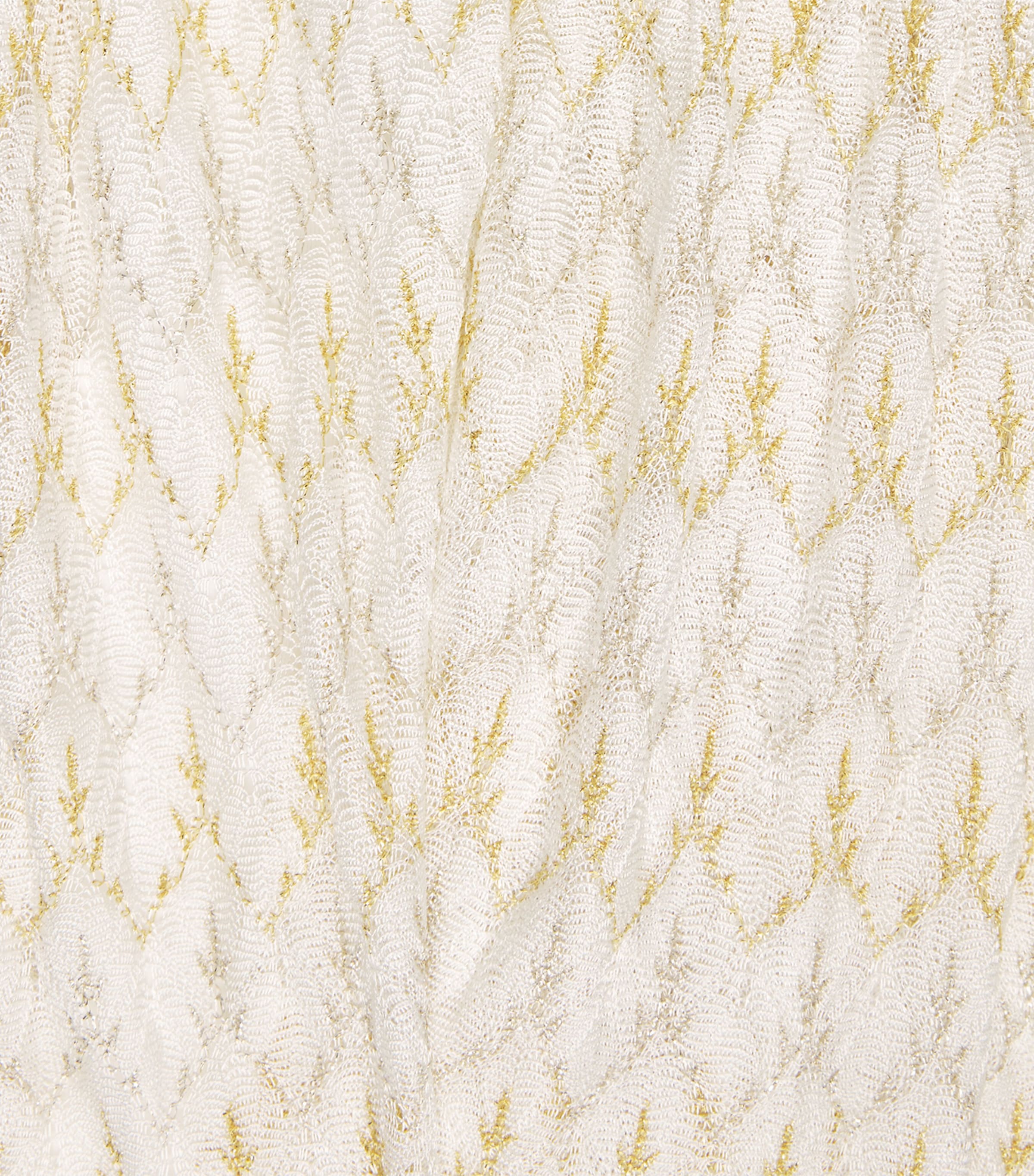 Missoni Womens Crochet Zigzag Maxi Dress White /gold Image 6
