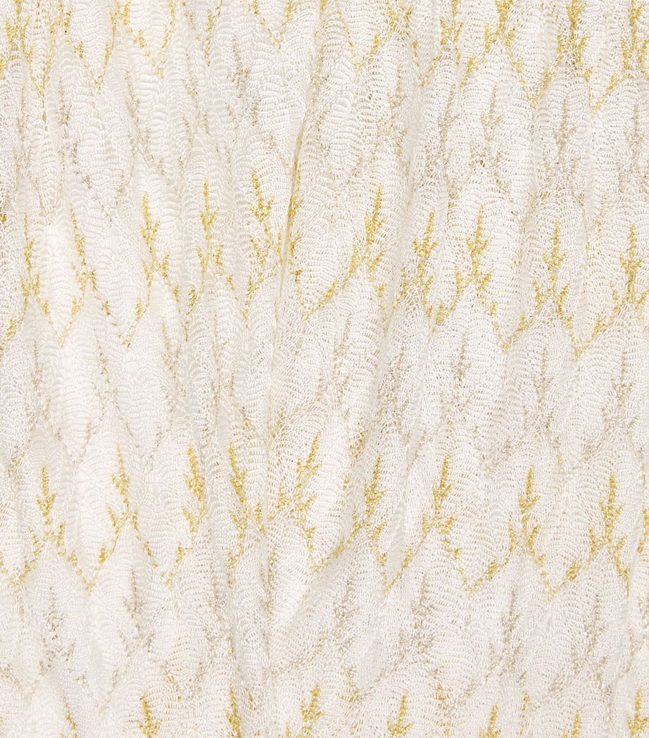 Missoni Womens Crochet Zigzag Maxi Dress White /gold Image 6