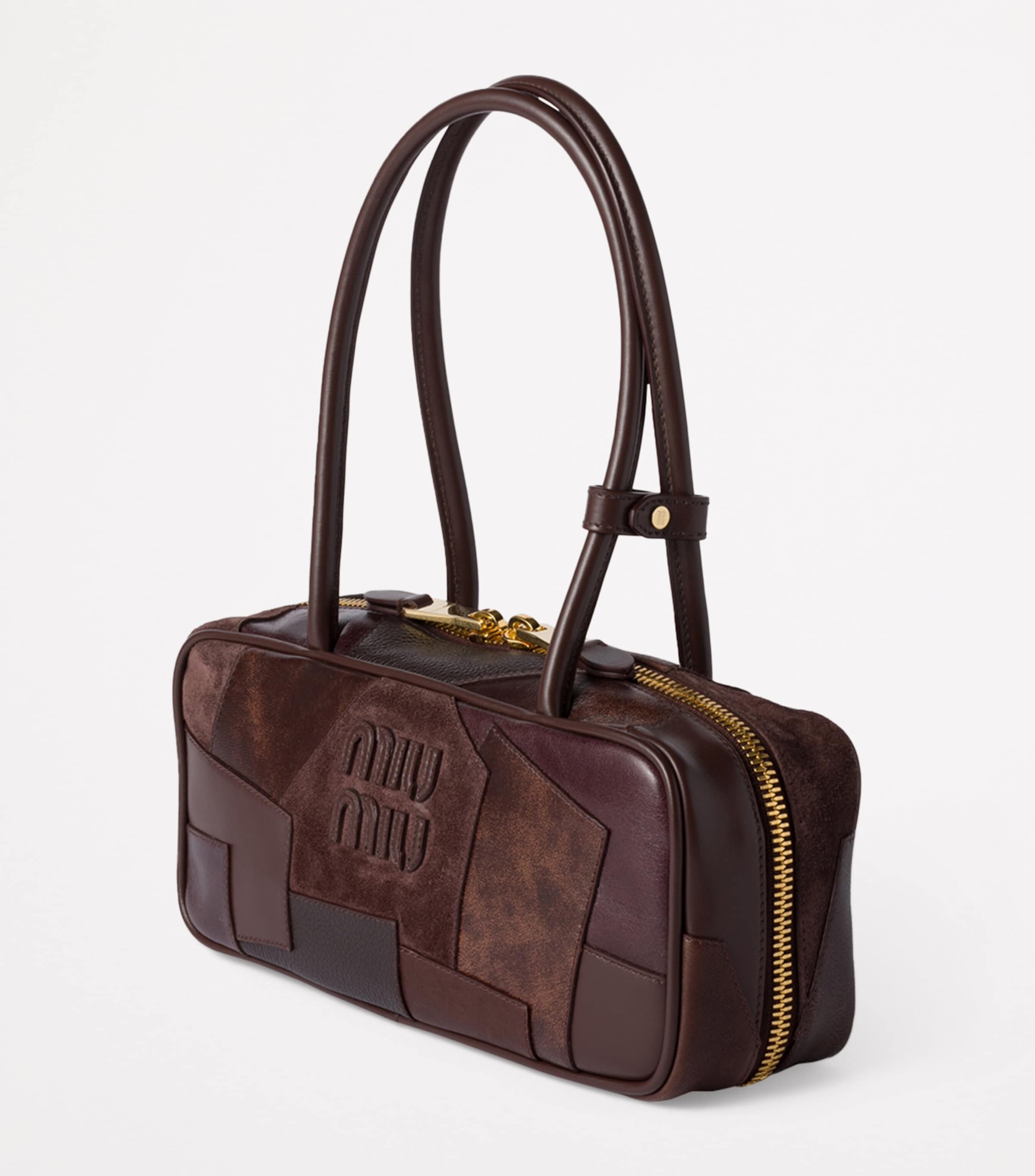 Leather Beau Patchwork Top-Handle Bag F0NBL Image 3