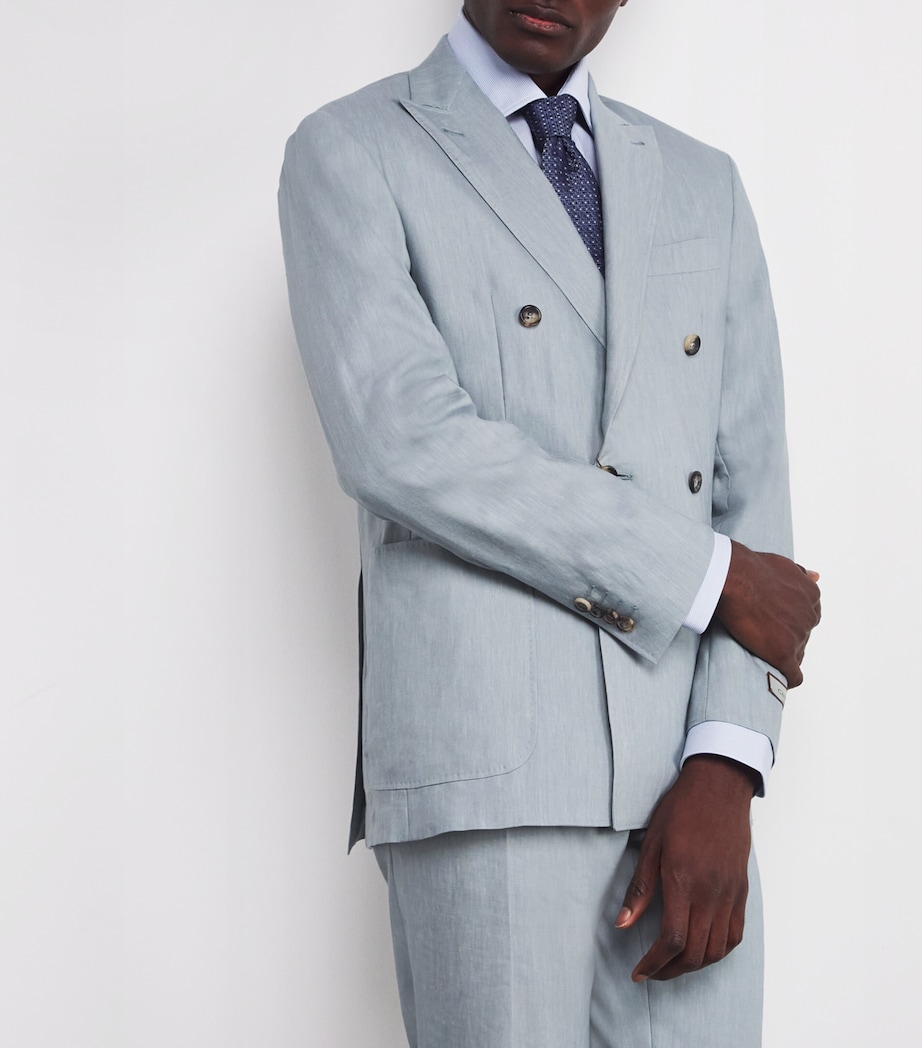 Silk Geometric Jacquard Tie 06 LIGHT BLUE Image 2