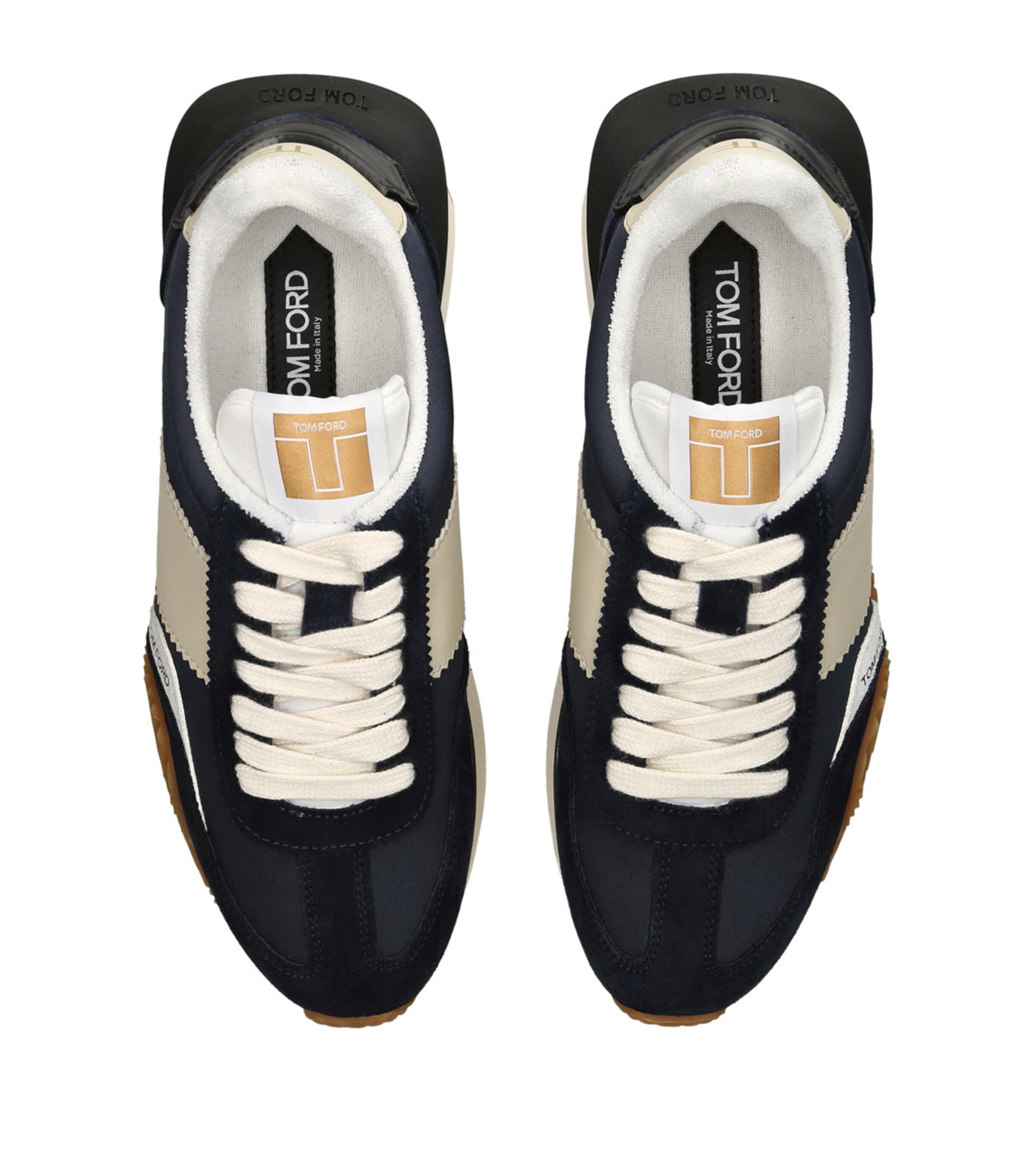 TOM FORD Navy Leather James Low-Top Sneakers | Harrods UK