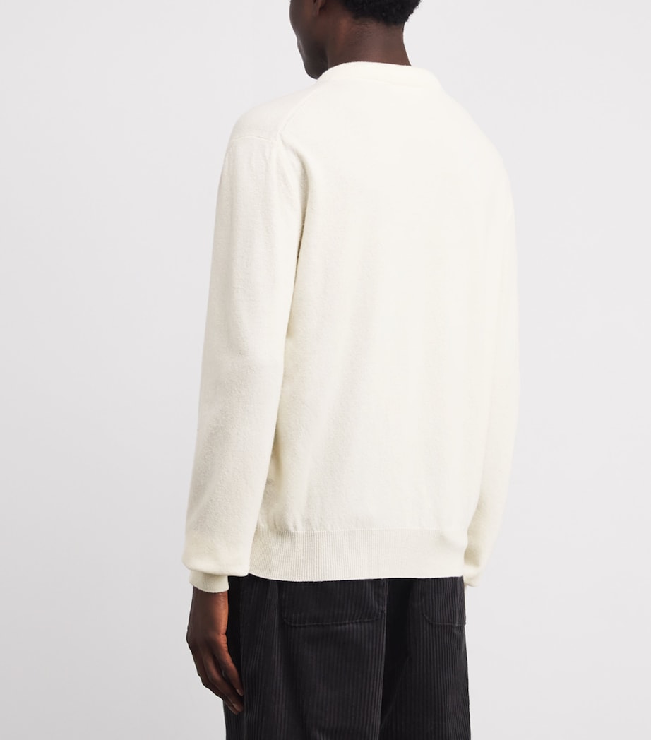 Wool V-Neck Sweater 106 EGGSHELL Image 4