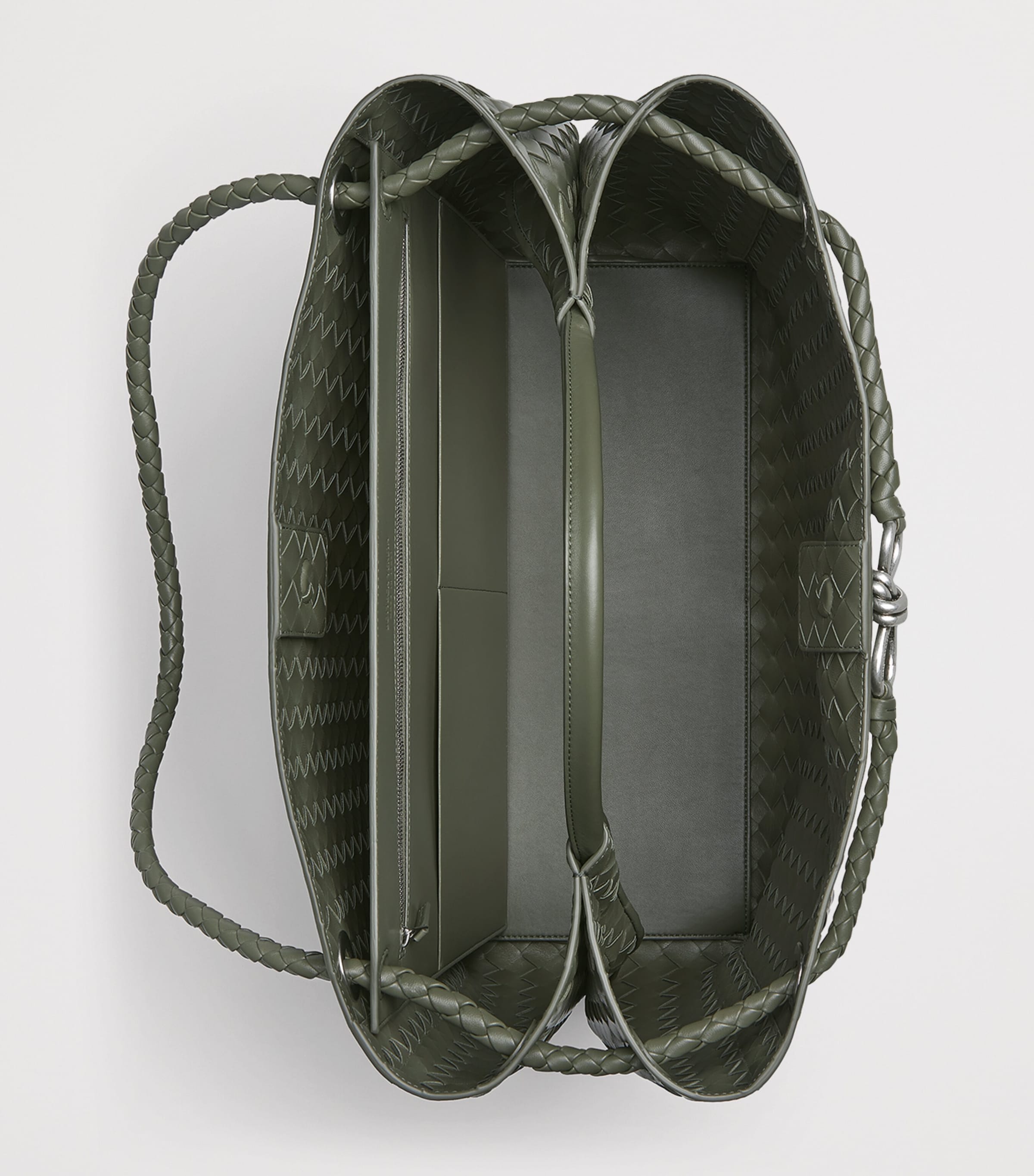 Large Intrecciato Leather Andiamo Top-Handle Bag 3297 Image 3