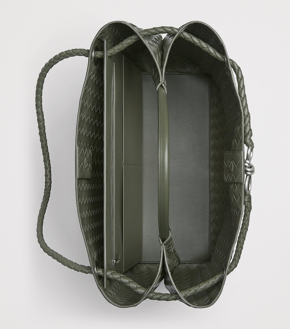 Large Intrecciato Leather Andiamo Top-Handle Bag 3297 Image 3