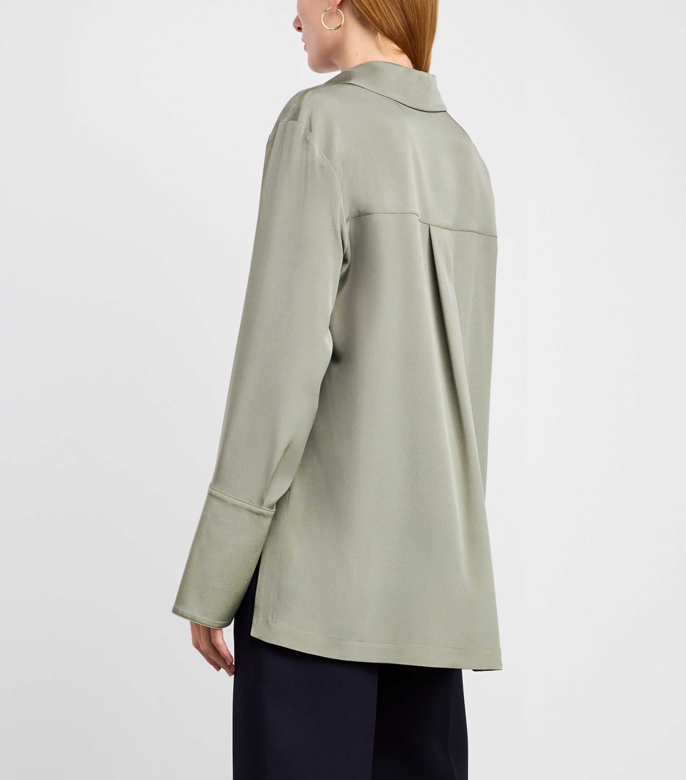 Stretch-Silk Shirt SAGE GREEN Image 4