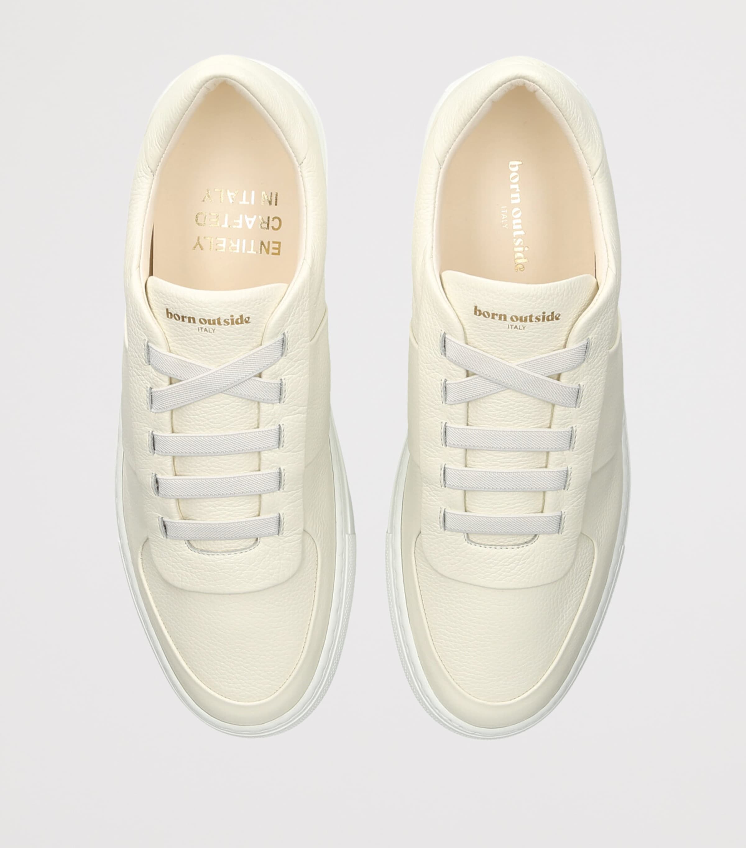 Born Outside Leather Tono Sneakers White Image 3
