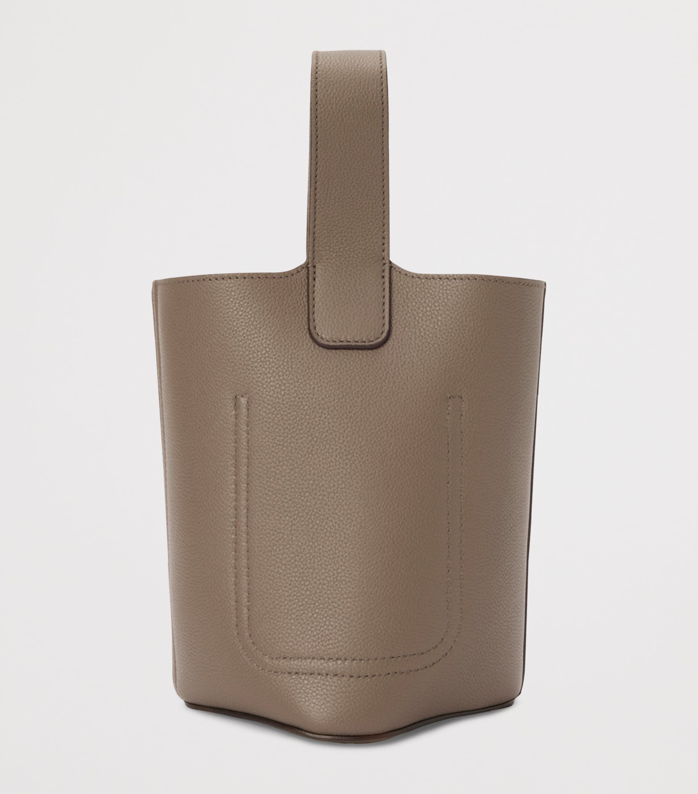 Mini Leather Pebble Bucket Bag TAUPE Image 3