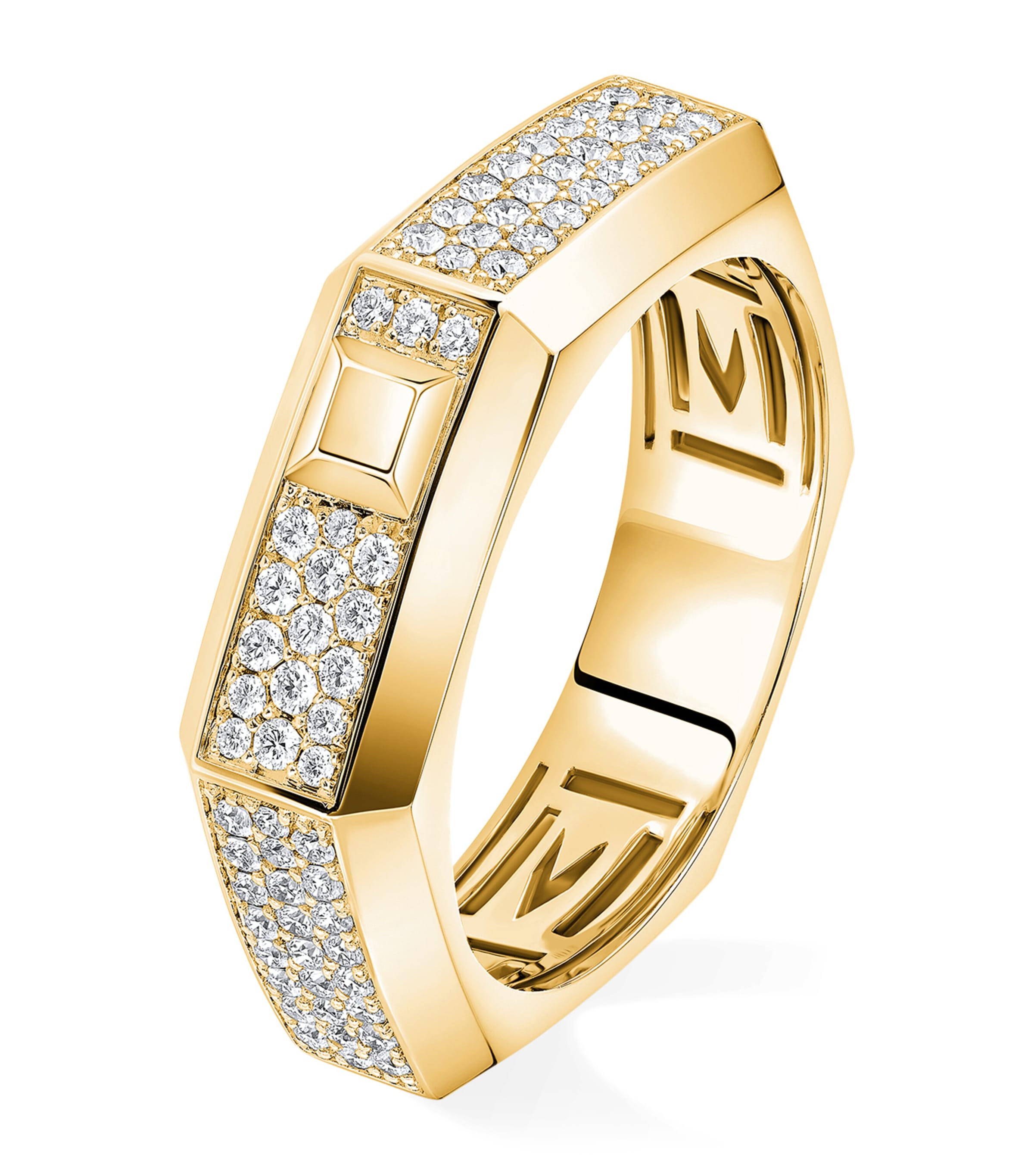Messika Moderniste Yellow Gold and Diamond Medium Pavé Ring Yellow Gold Image 1