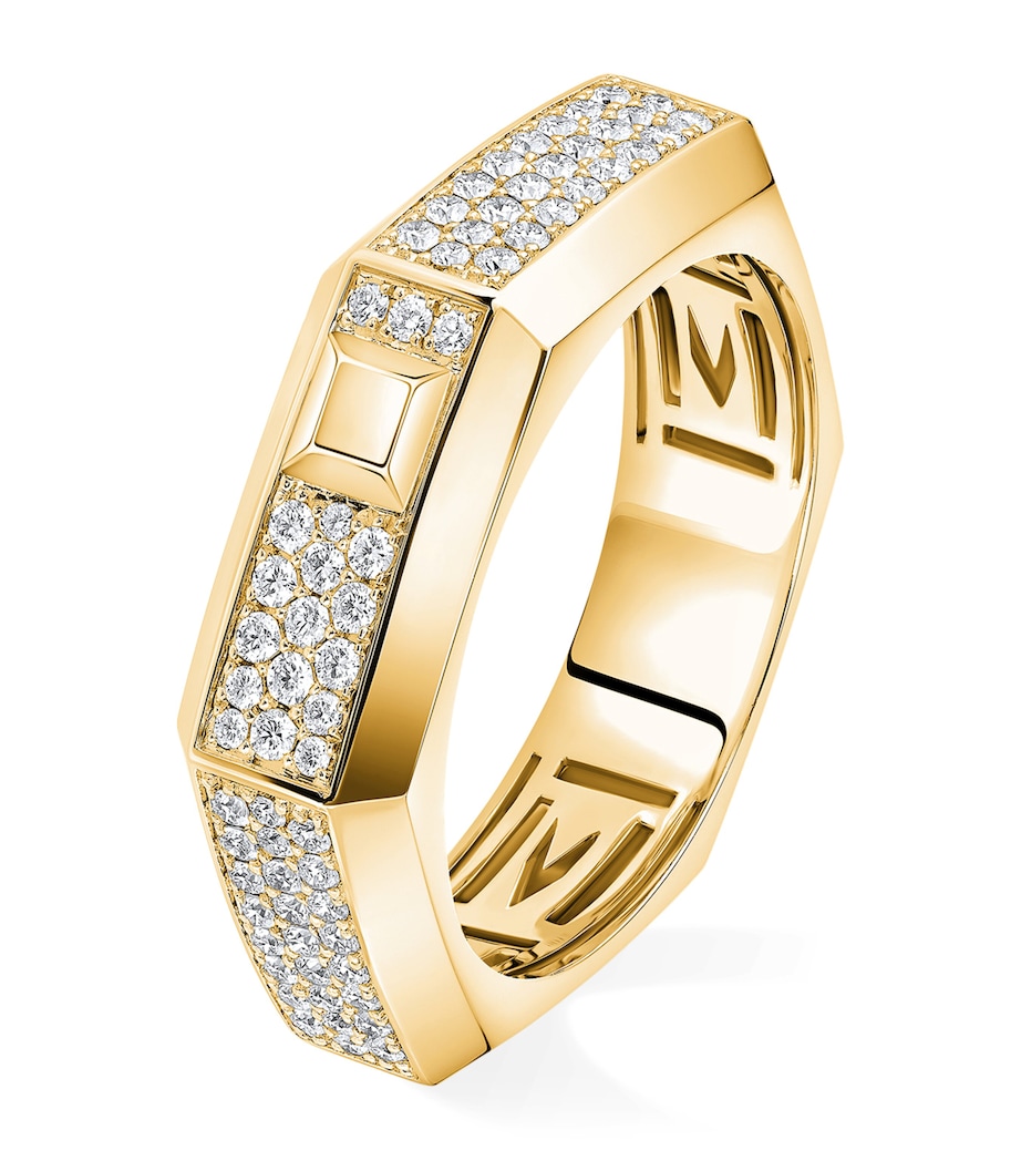 Messika Moderniste Yellow Gold and Diamond Medium Pavé Ring Yellow Gold Image 1