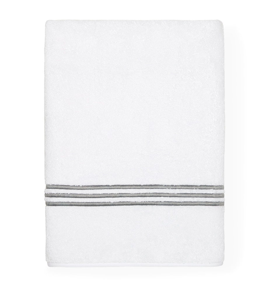 Tre Righe Hand Towel (50cm x 75cm) WHT/CHARCOAL Image 1