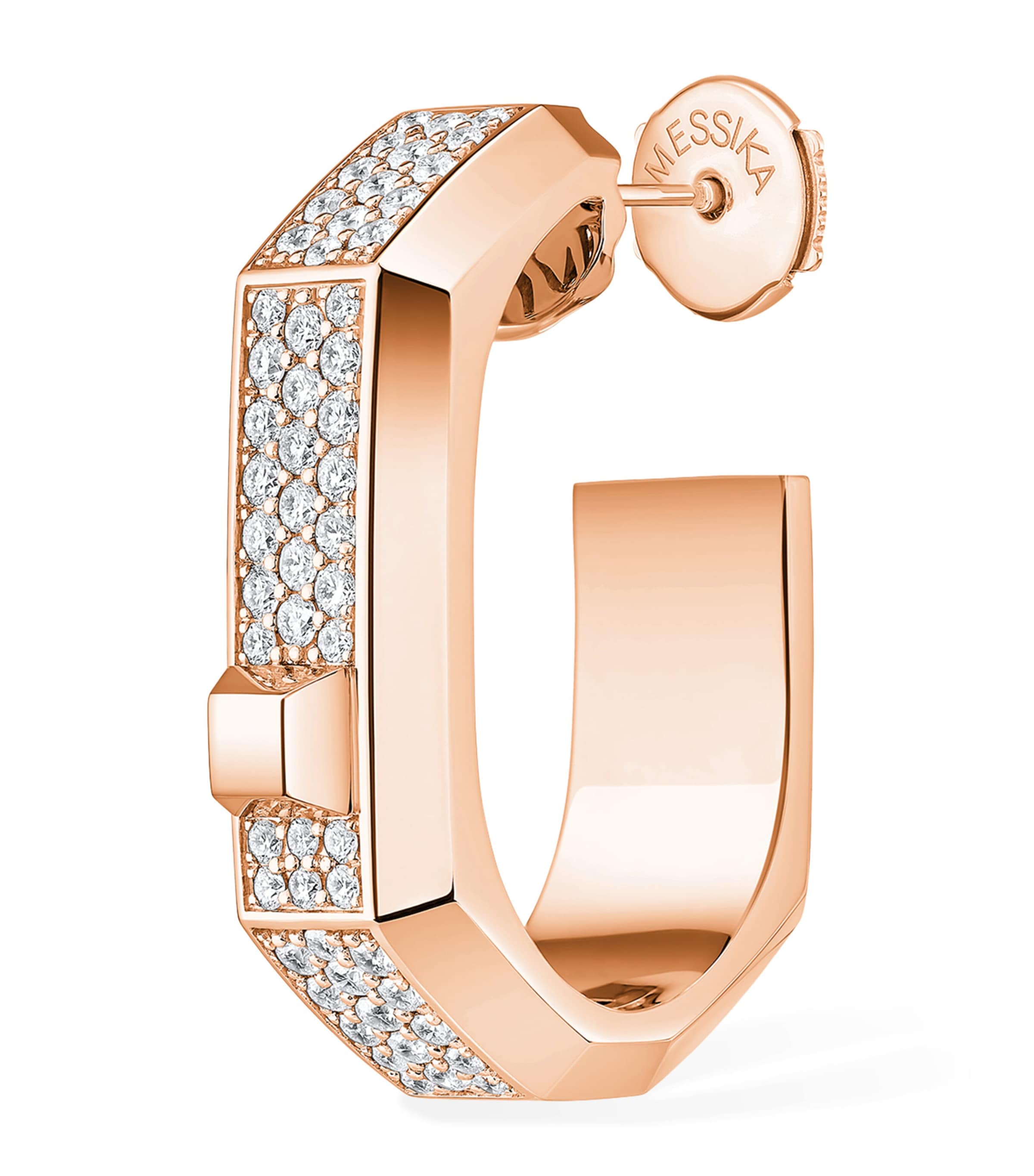 Messika Modernist Medium Rose Gold and Diamond Single Hoop Earring (0.30ct) Pink Gold Image 1