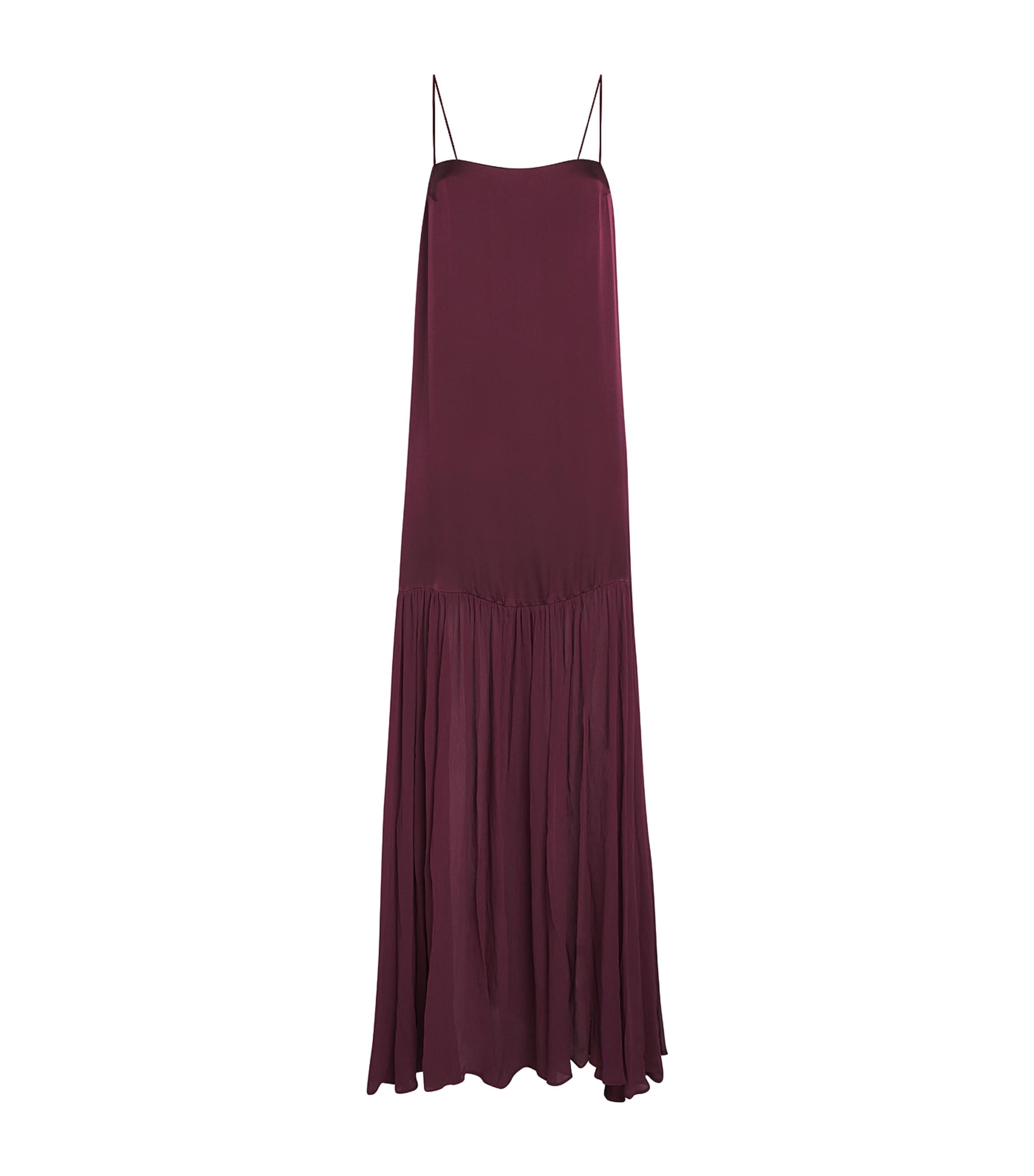 ANINE BING Womens Silk-Blend Clementine Maxi Dress Burgundy Image 1