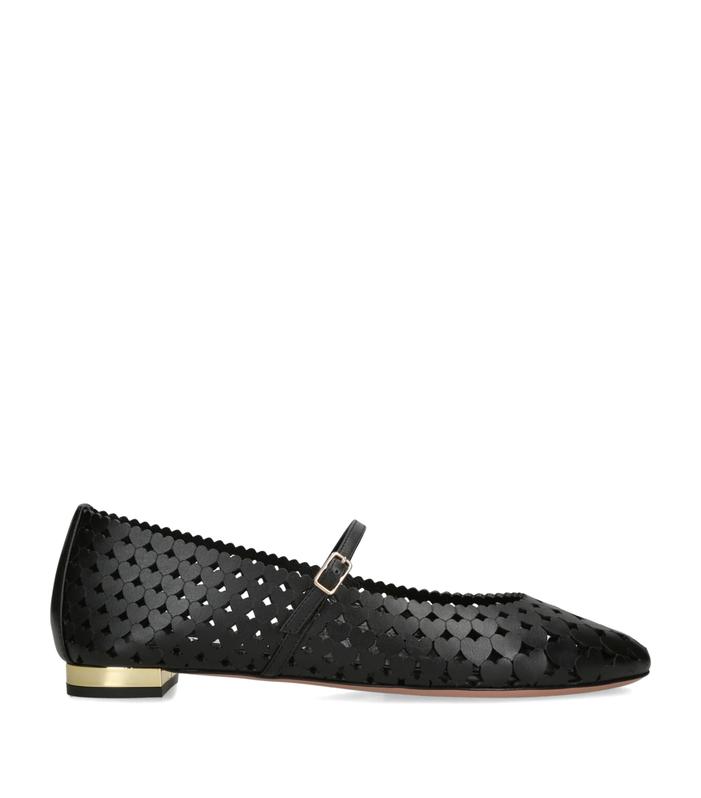Aquazzura Leather Amourose Ballet Flats Black Image 1