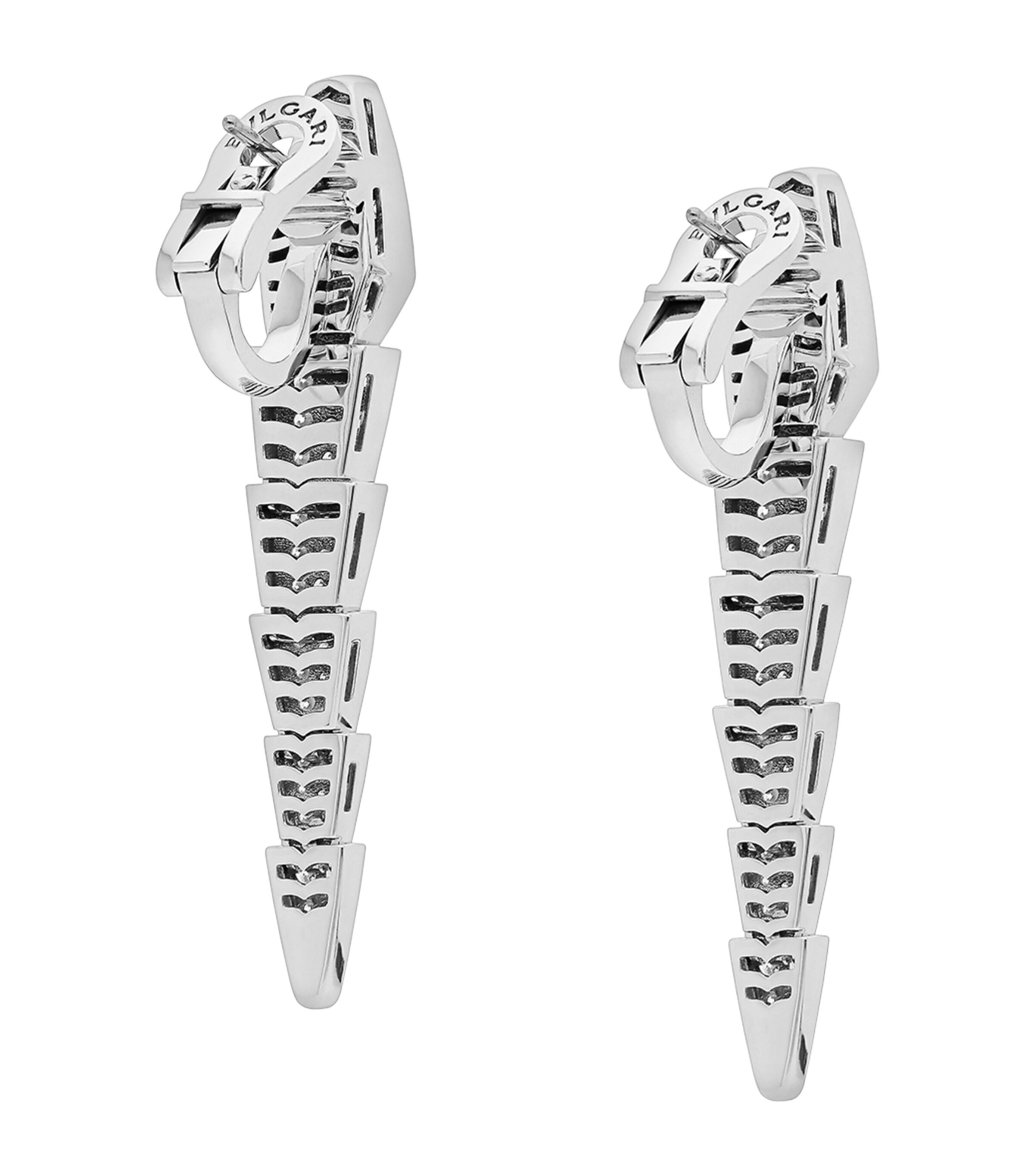 White Gold and Diamond Serpenti Viper Drop Earrings WHITE GOLD Image 4