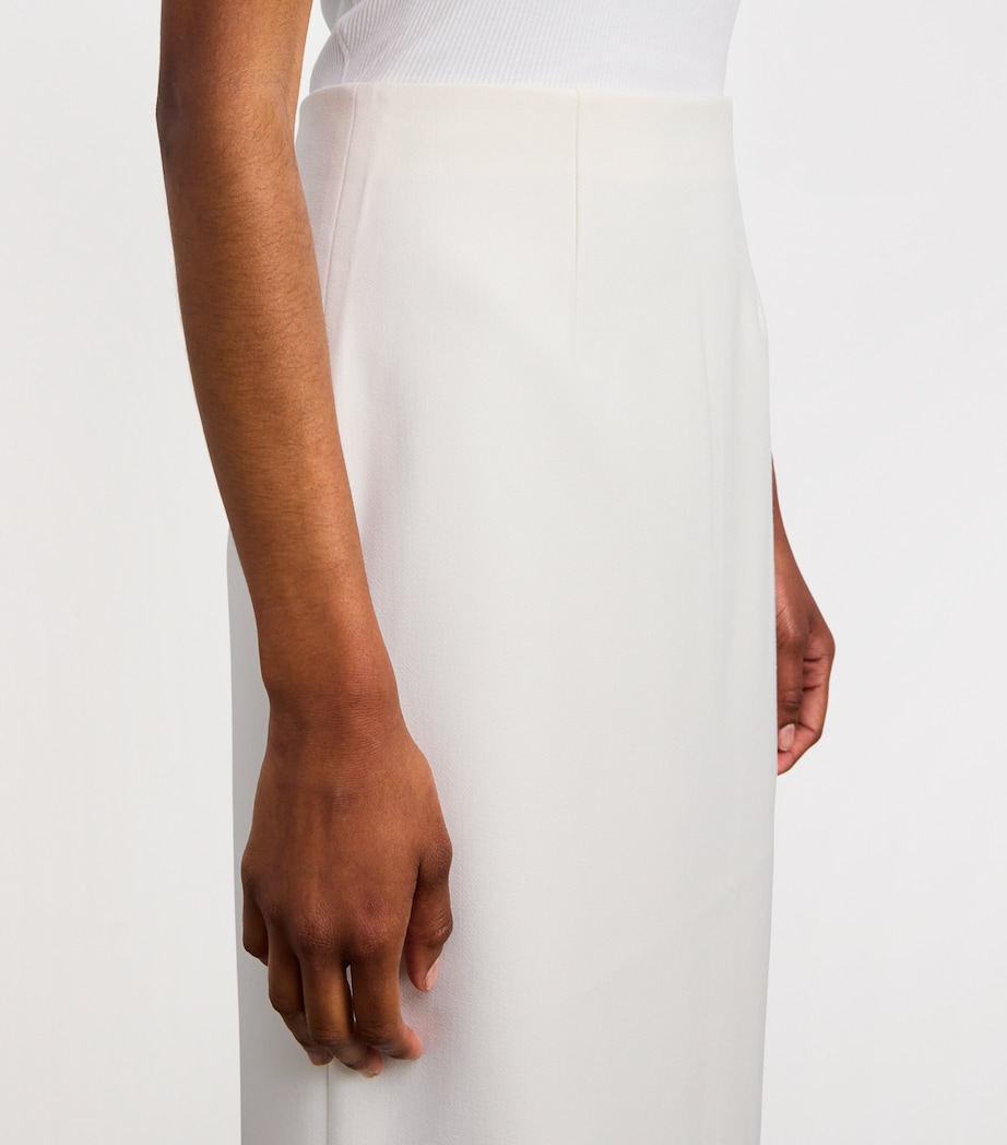 Crepe Midi Pencil Skirt CREAM Image 6