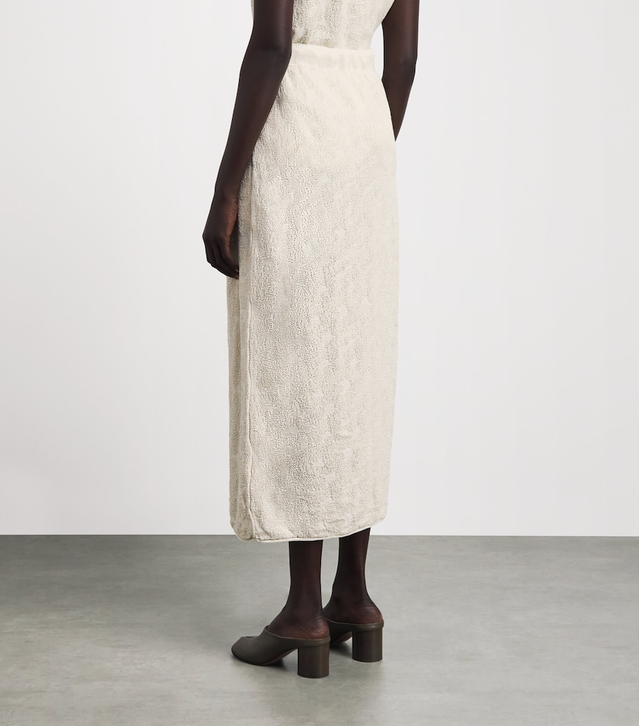 Lauren Manoogian Womens Pima Cotton Terra Midi Skirt Parchment Marl Image 5