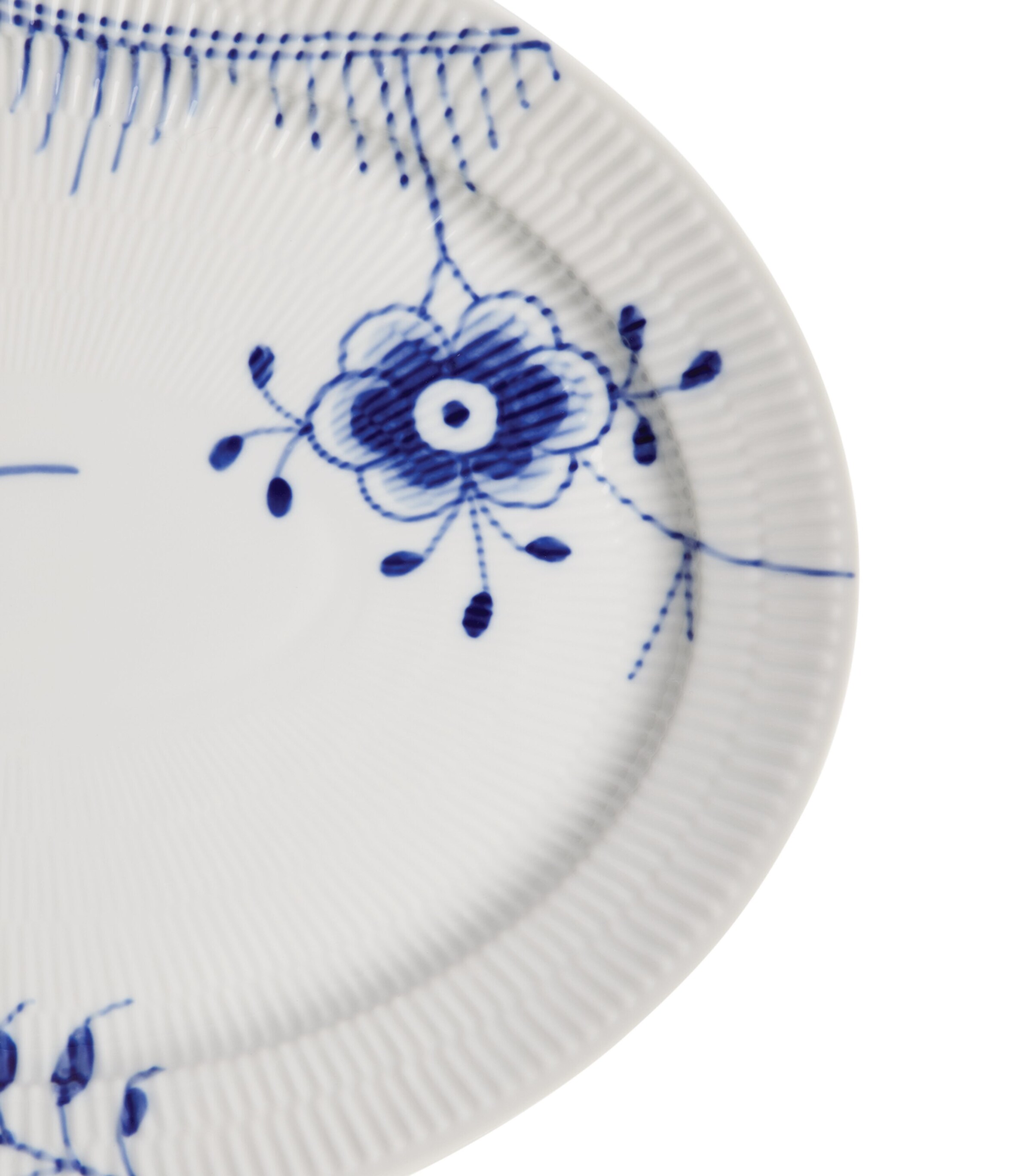 Blue Fluted Mega Oval Dish (34cm) BLUE Image 4