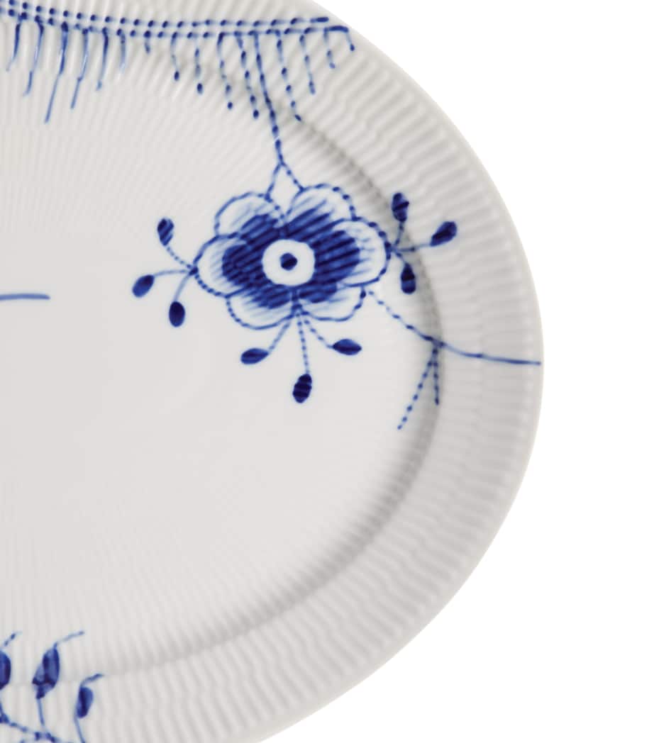 Blue Fluted Mega Oval Dish (34cm) BLUE Image 4