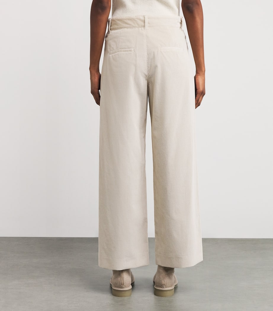Corduroy Flared Trousers IVORY Image 4