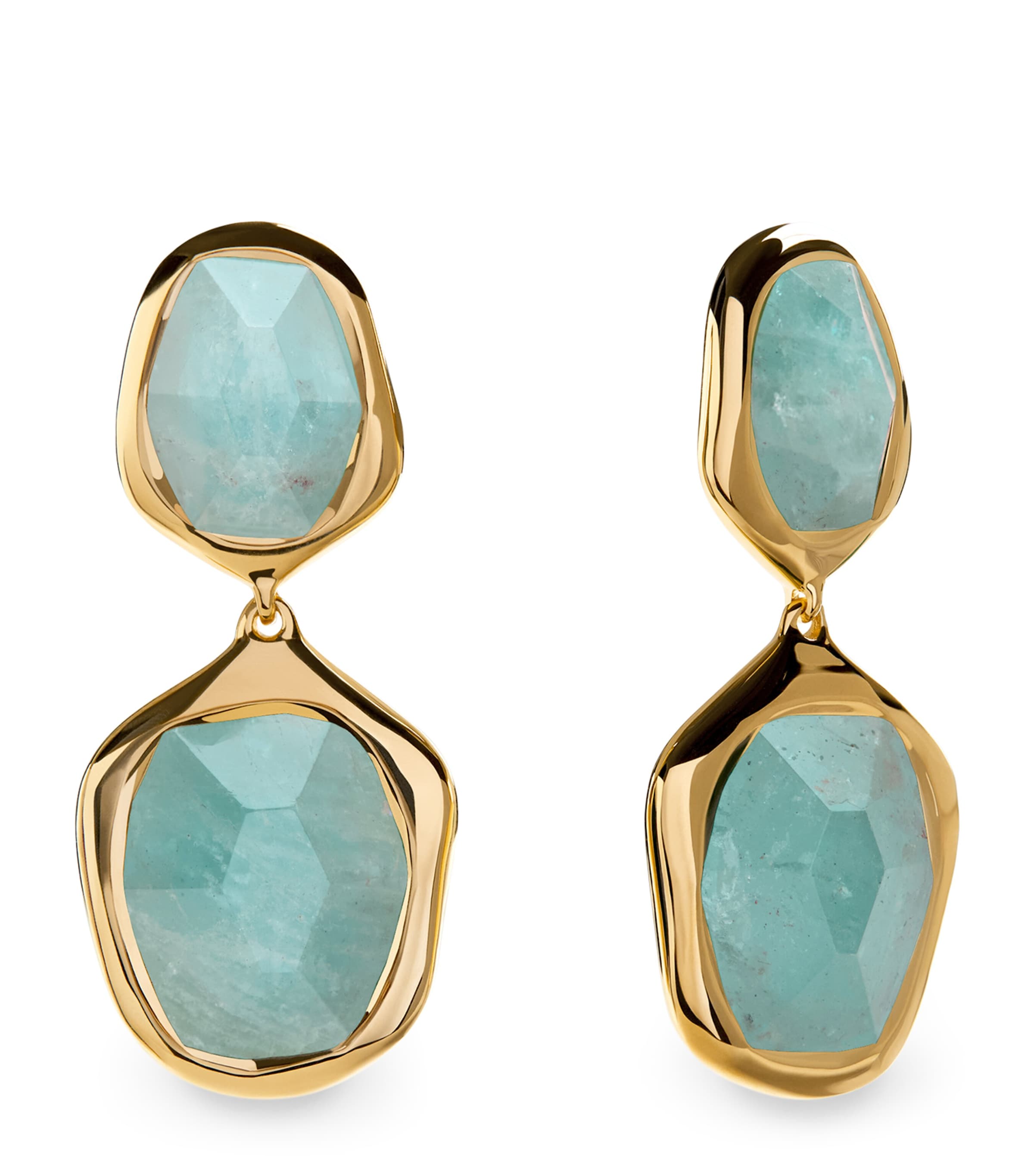 Monica Vinader Gold Vermeil and Aquamarine Odyssey Cocktail Earrings Gold Vermeil Image 1