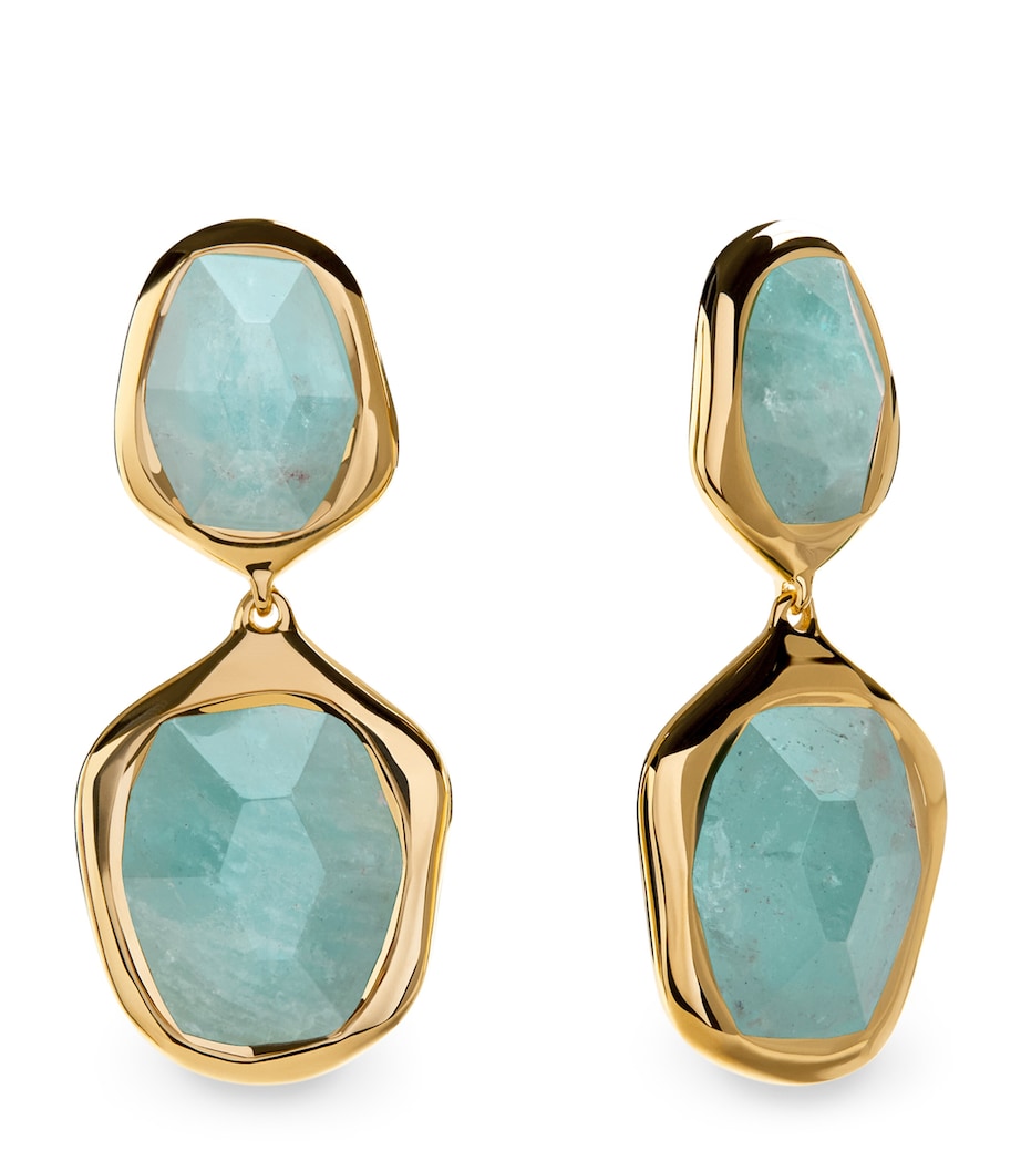Monica Vinader Gold Vermeil and Aquamarine Odyssey Cocktail Earrings Gold Vermeil Image 1