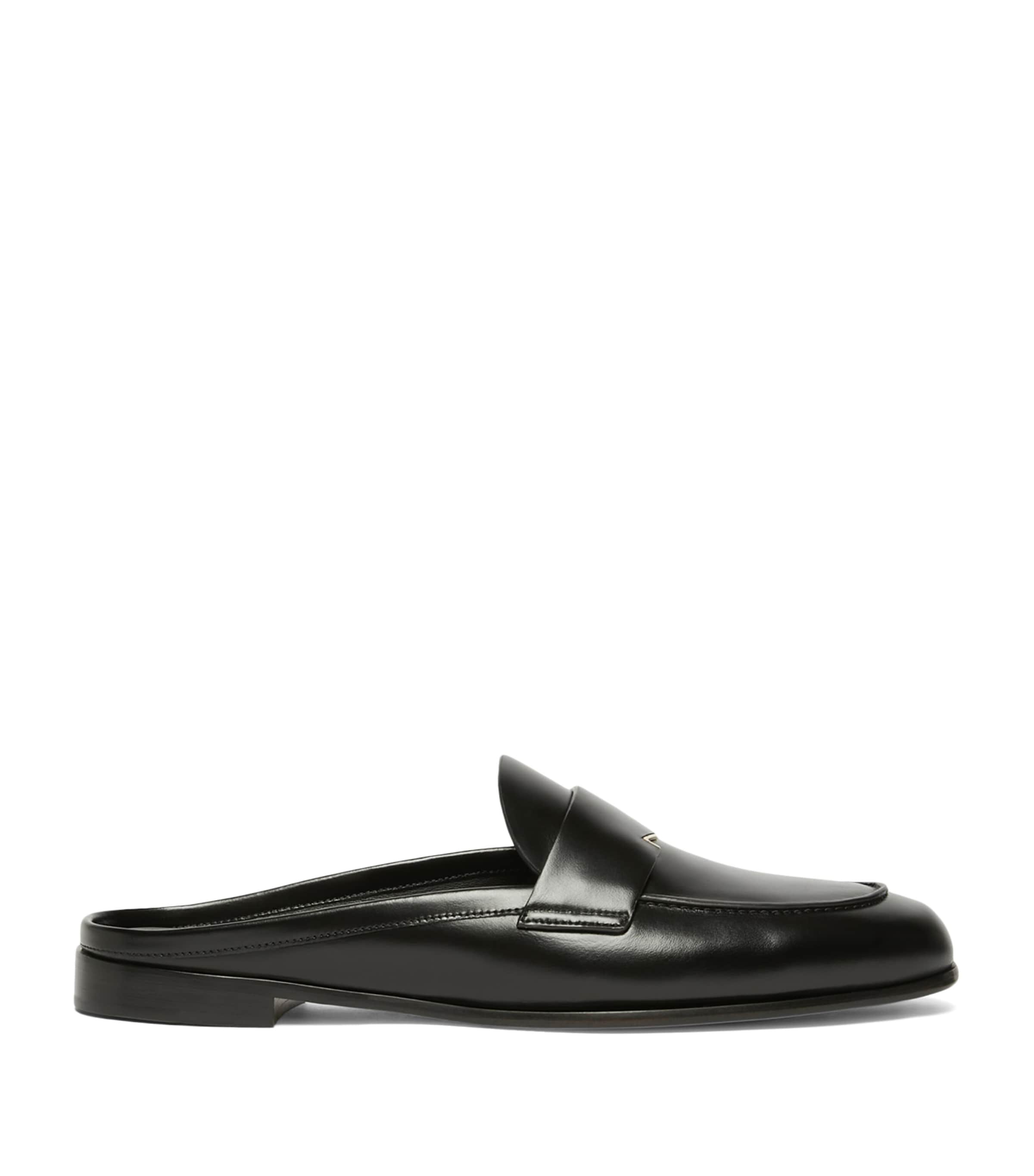 Max Mara Leather Logo-Hardware Mules Black Image 1