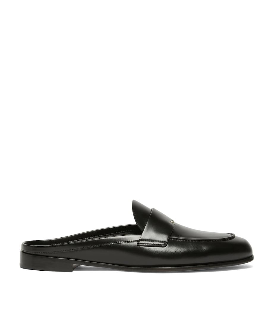 Max Mara Leather Logo-Hardware Mules Black Image 1
